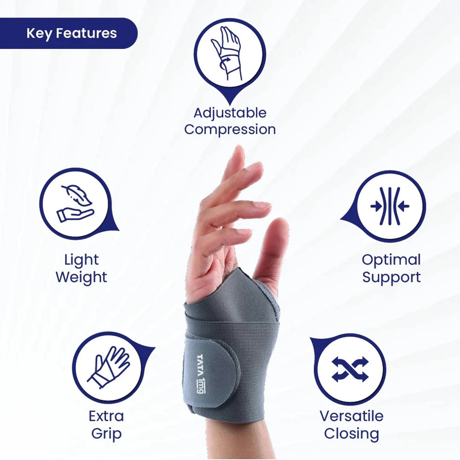 Image of TATA 1mg Wrist Support with Thumb (Universal) Wrist Support