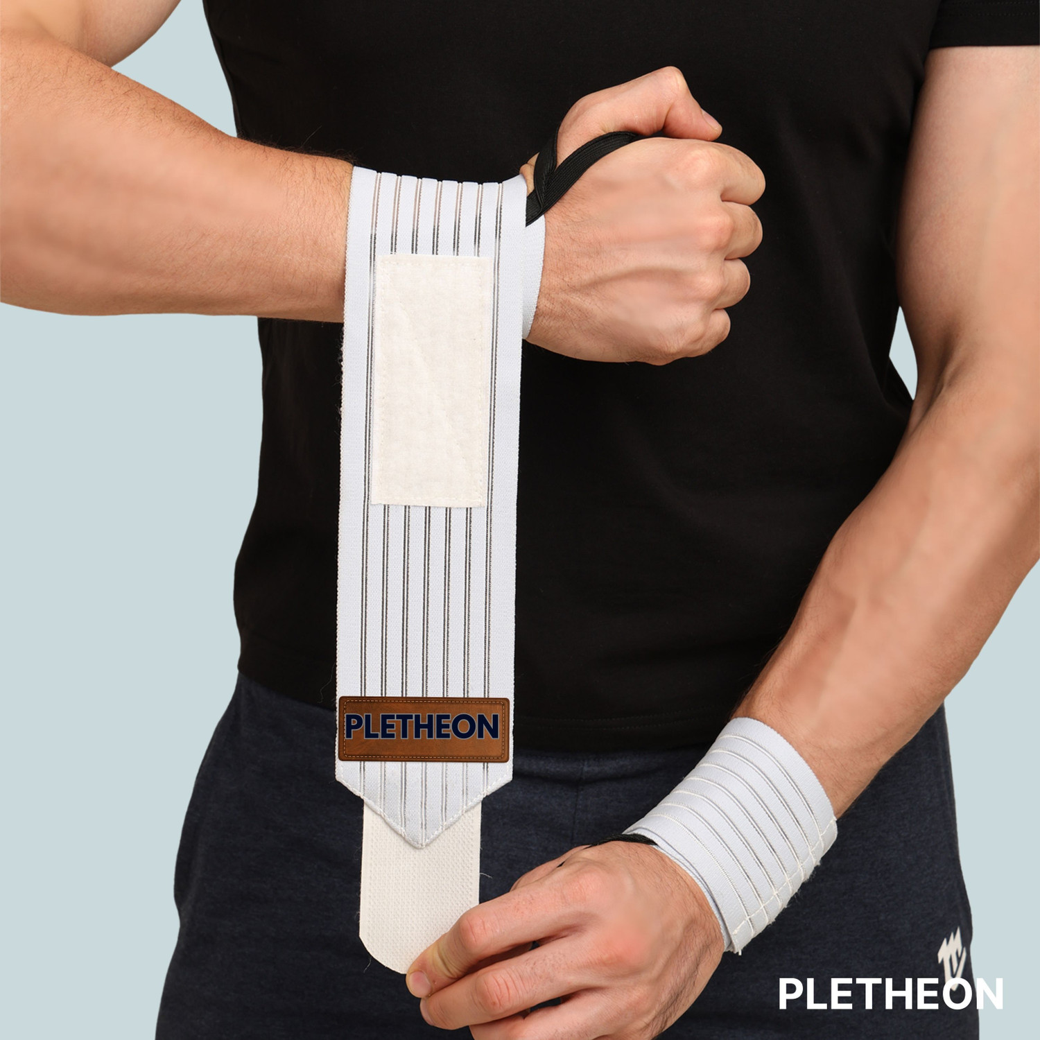 Image of PLETHEON Wrist Wraps with Thumb Loop for Gym | Compression Support for Weightlifting Wrist Support