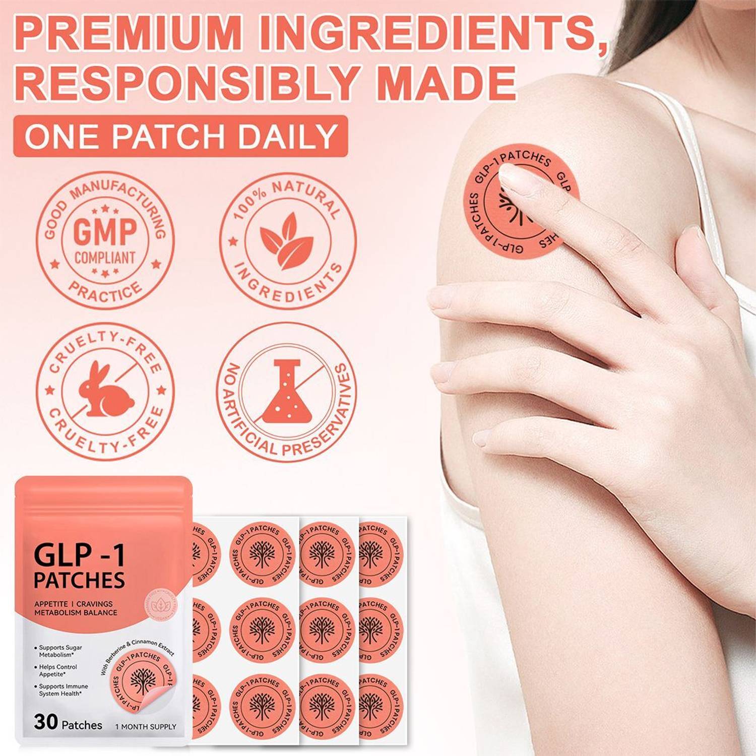 glp 1 patches with berberine Patch by PatchAid by PatchAid GLP-1 Support Wellness Patches for