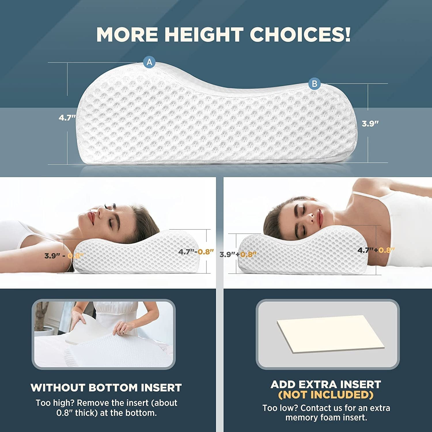 Image of PRATIK MARKETING Memory Foam Pillow Contour Cervical Orthopedic Memory Foam Pillow For Neck Neck Support