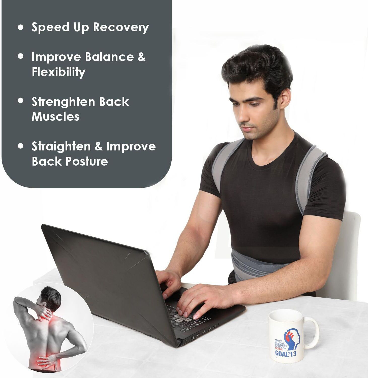 Image of Baben Free Size Posture Corrector For Men And Women Back / Lumbar Support