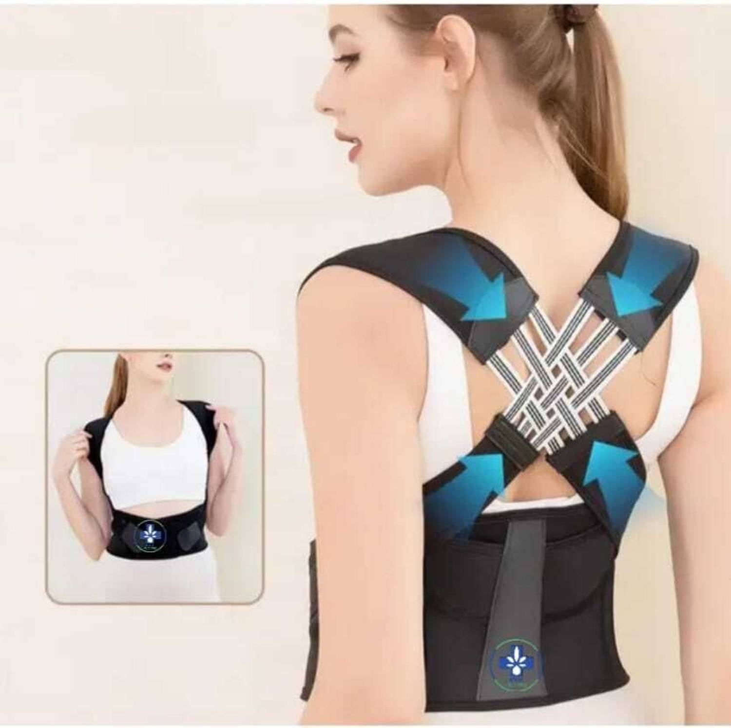BRIJJ HELTH CARE Posture Corrector Belt for Men & Women Backbone Straight Belt (Black) Posture Corrector