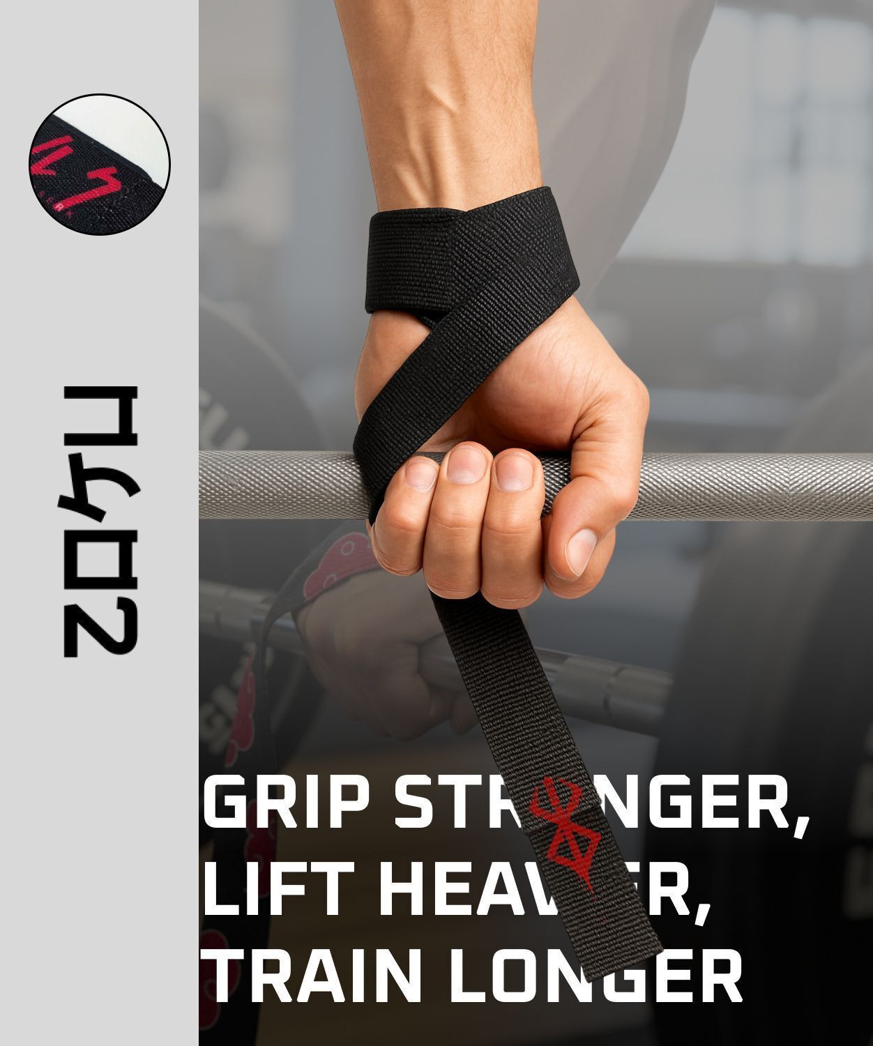 Image of Zoku Anime-Inspired Dark Warrior Lifting Straps Wrist Support