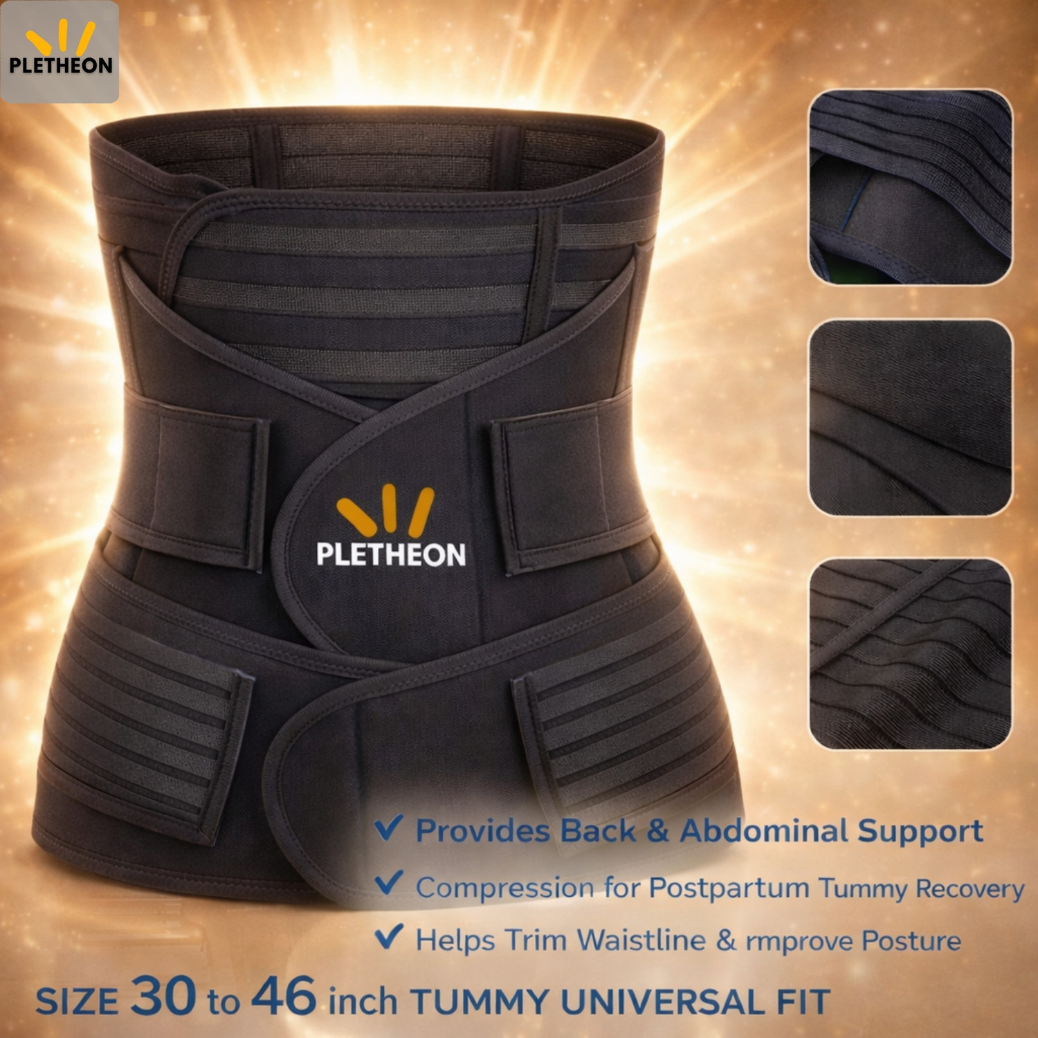 Image of PLETHEON Post Maternity Belt for Pregnancy Postpartum Waist Trainer Recovery Support Belt Abdominal Belt