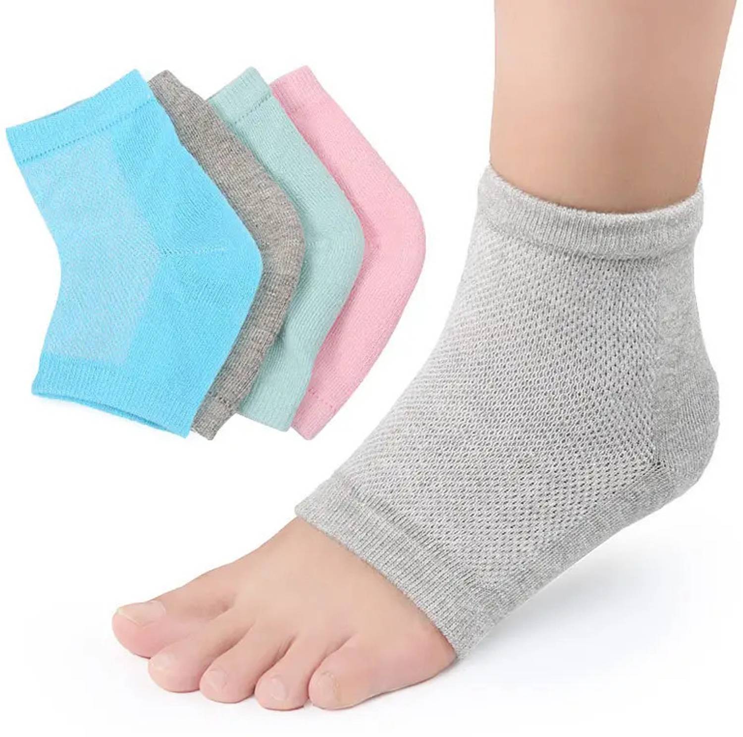 CareHut Moisturizing Silicone Foot Protector Socks with Spa Gel Heel Pain Relief Gel Pad Heel Support