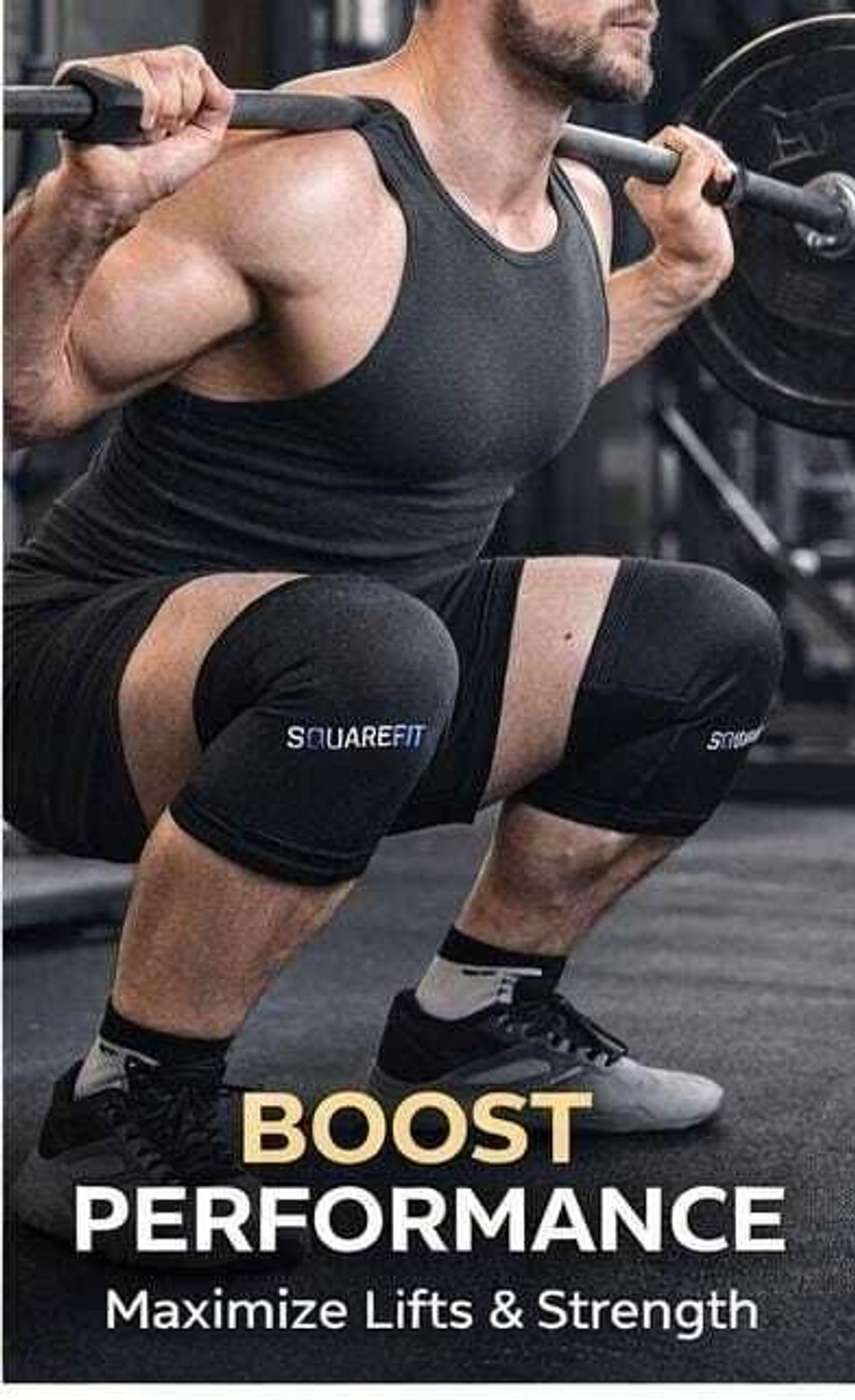 Image of squarefit 7mm Knee Sleeves for Gym Workout, Heavy Neoprene for Squats & Weightlifting Knee Support