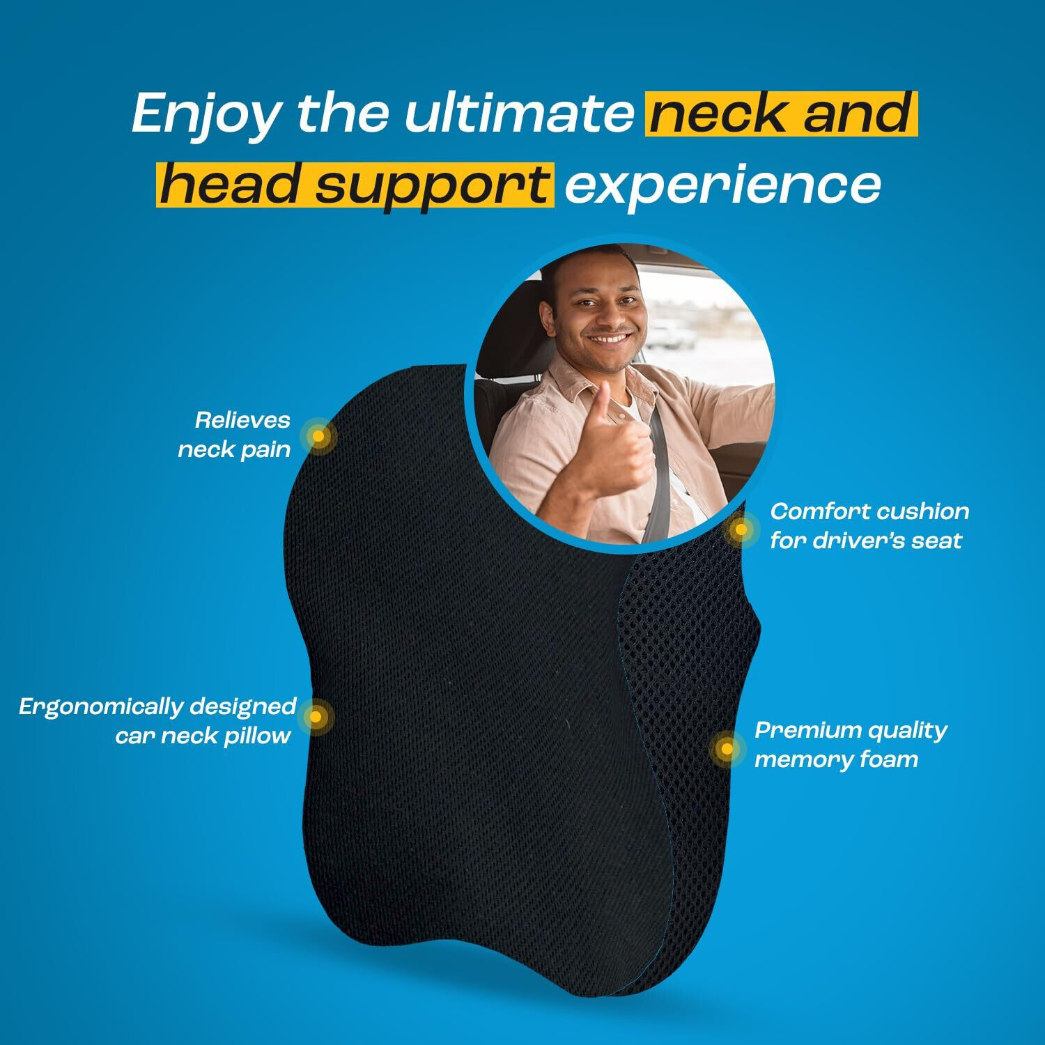 Image of DEBIK Car Neck Rest Pillow, Ultrasoft Car Pillow for Comfortable Car Rides Neck Support