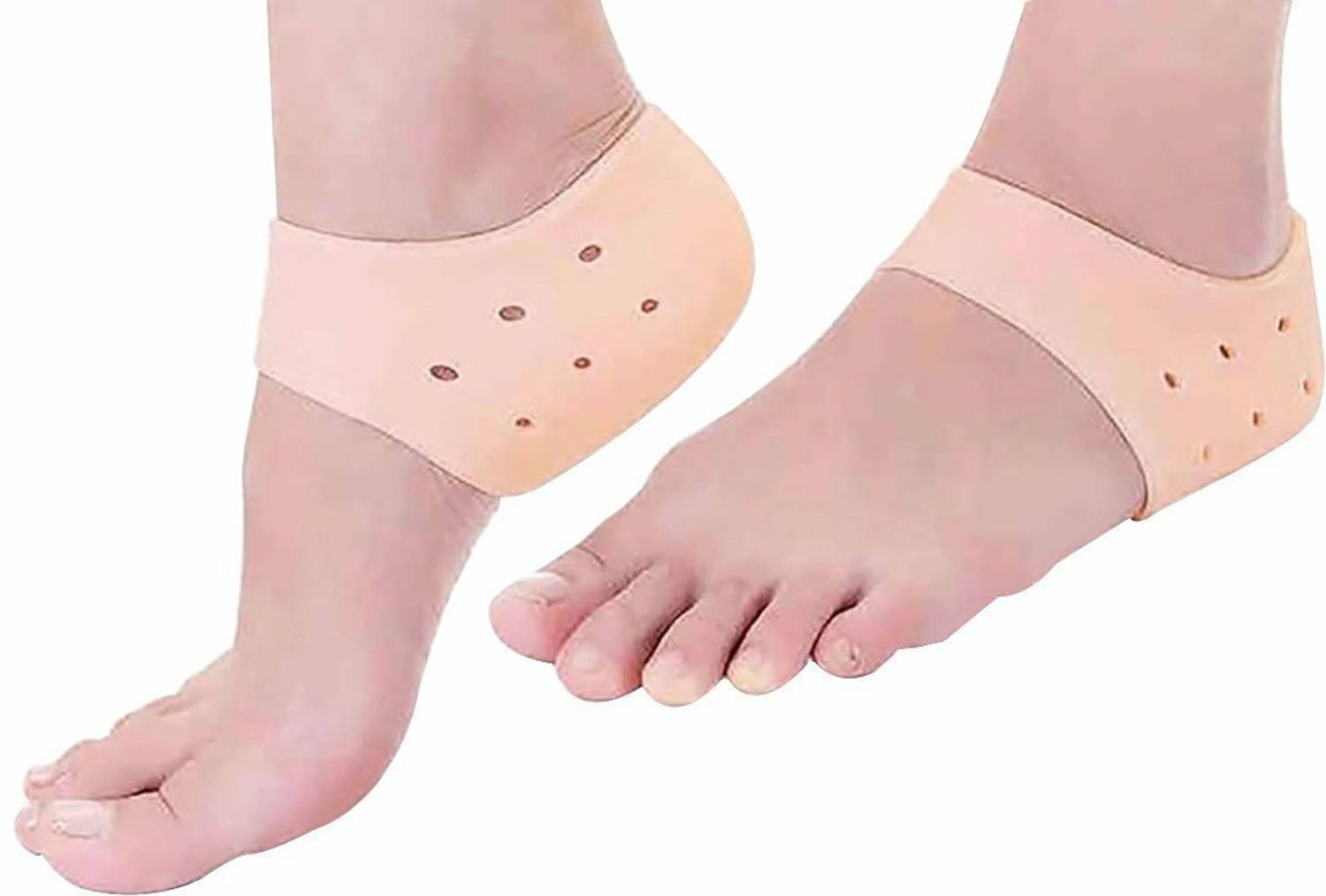 BKENTERPRISE7 Half Heel Socks Anti Crack Silicon Gel Heel And Foot Protector Heel Support