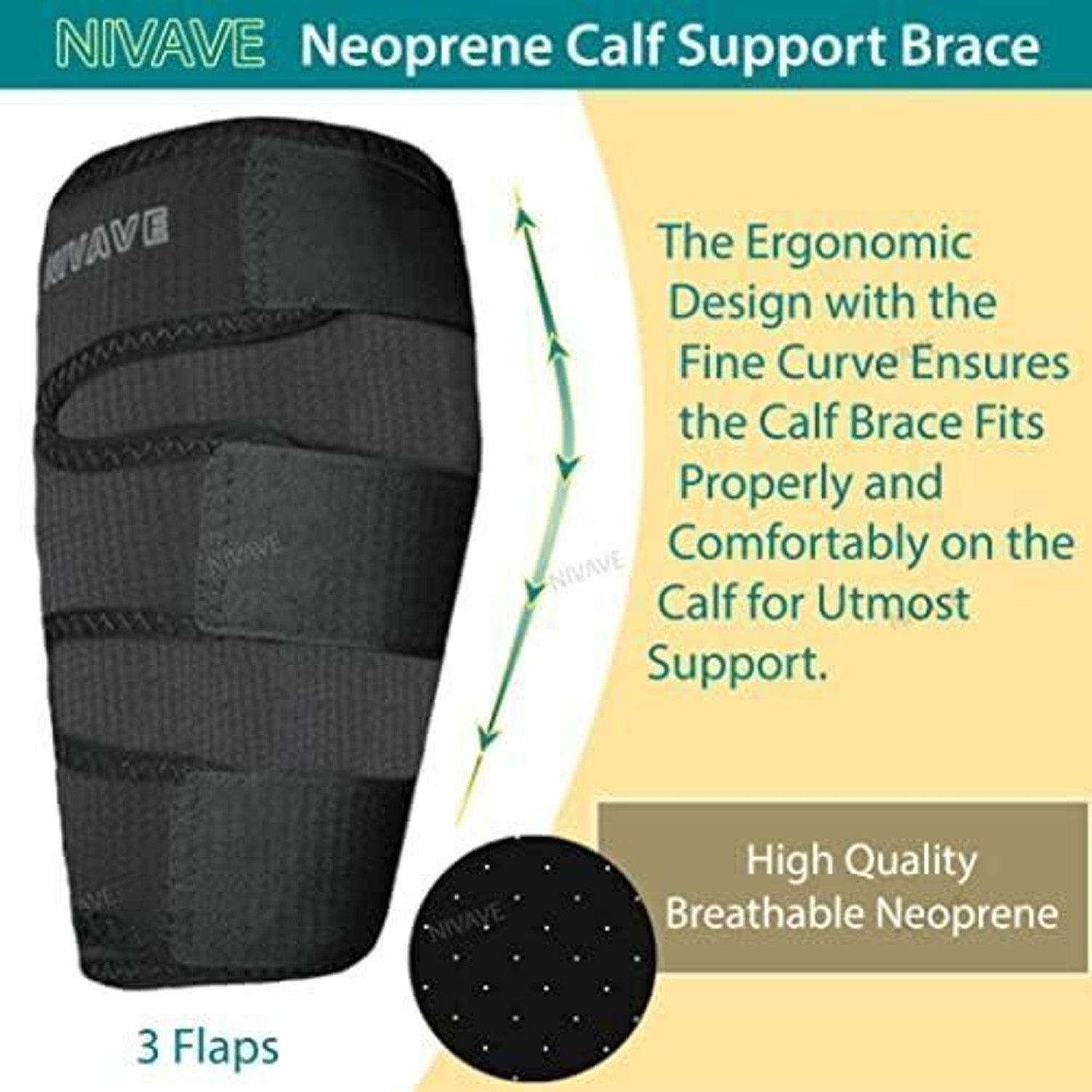 Image of Nivave Adjustable Calf Support Brace Sleeve Supporter