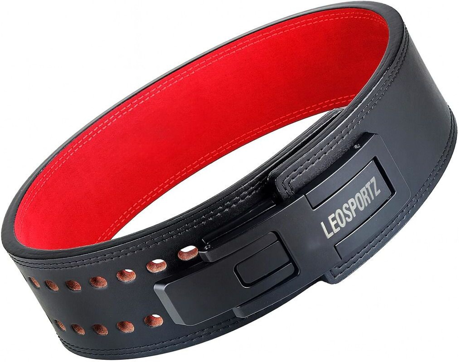 Image of Leosportz 10mm Lever Buckkle Powerlifting Belt Weight Lifting Belt