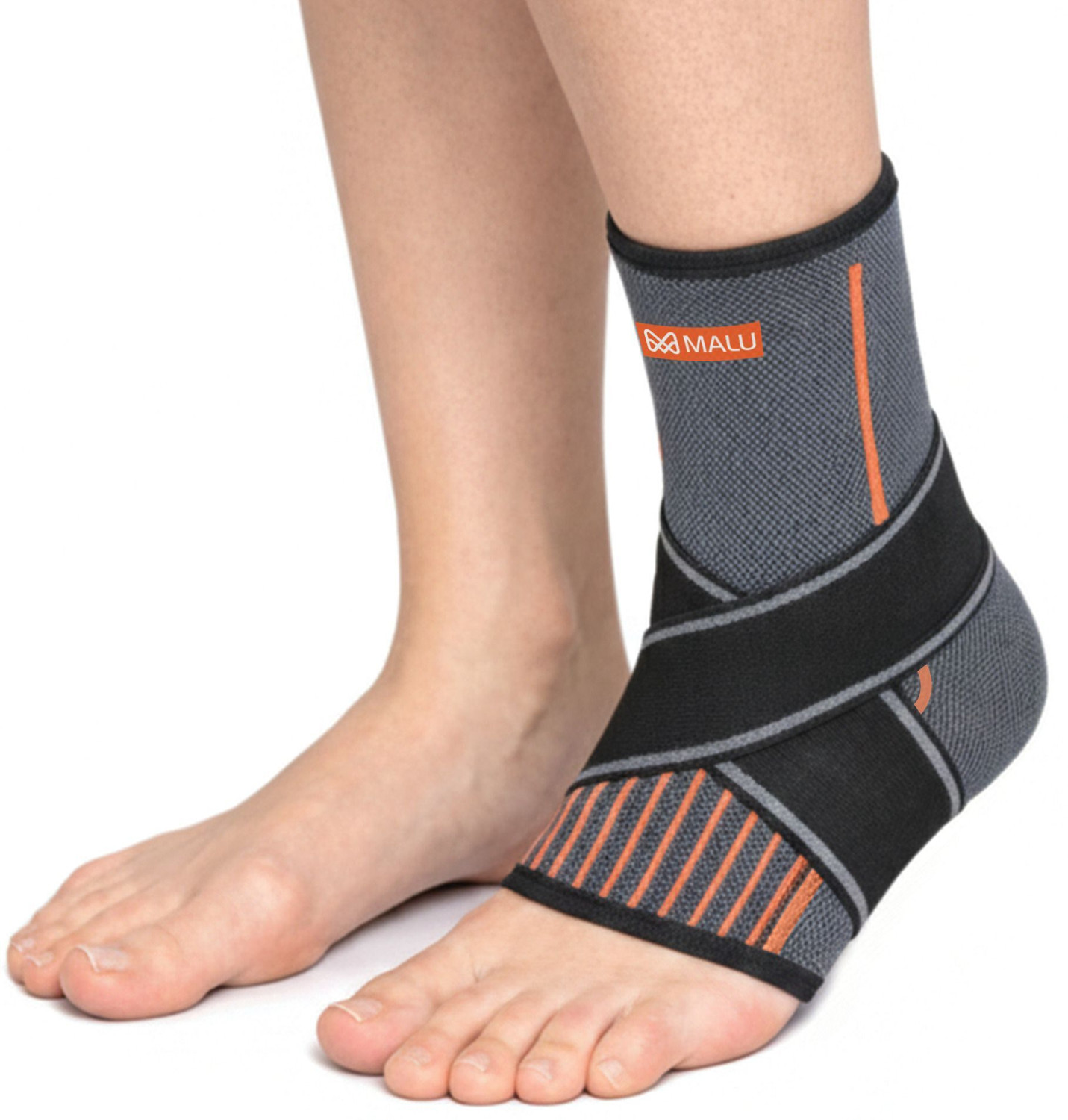 Image of Malu Healthcare Ankle Binder for Pain Relief Unisex Adjustable Ankle Brace with Elastic Strap Ankle Support