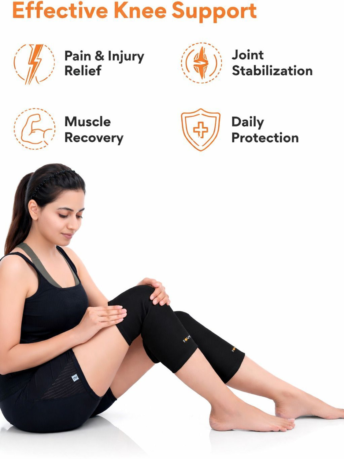 Image of FOVERA Knee Cap for Men & Women, Knee Compression Sleeve for Pain Relief & Knee Support