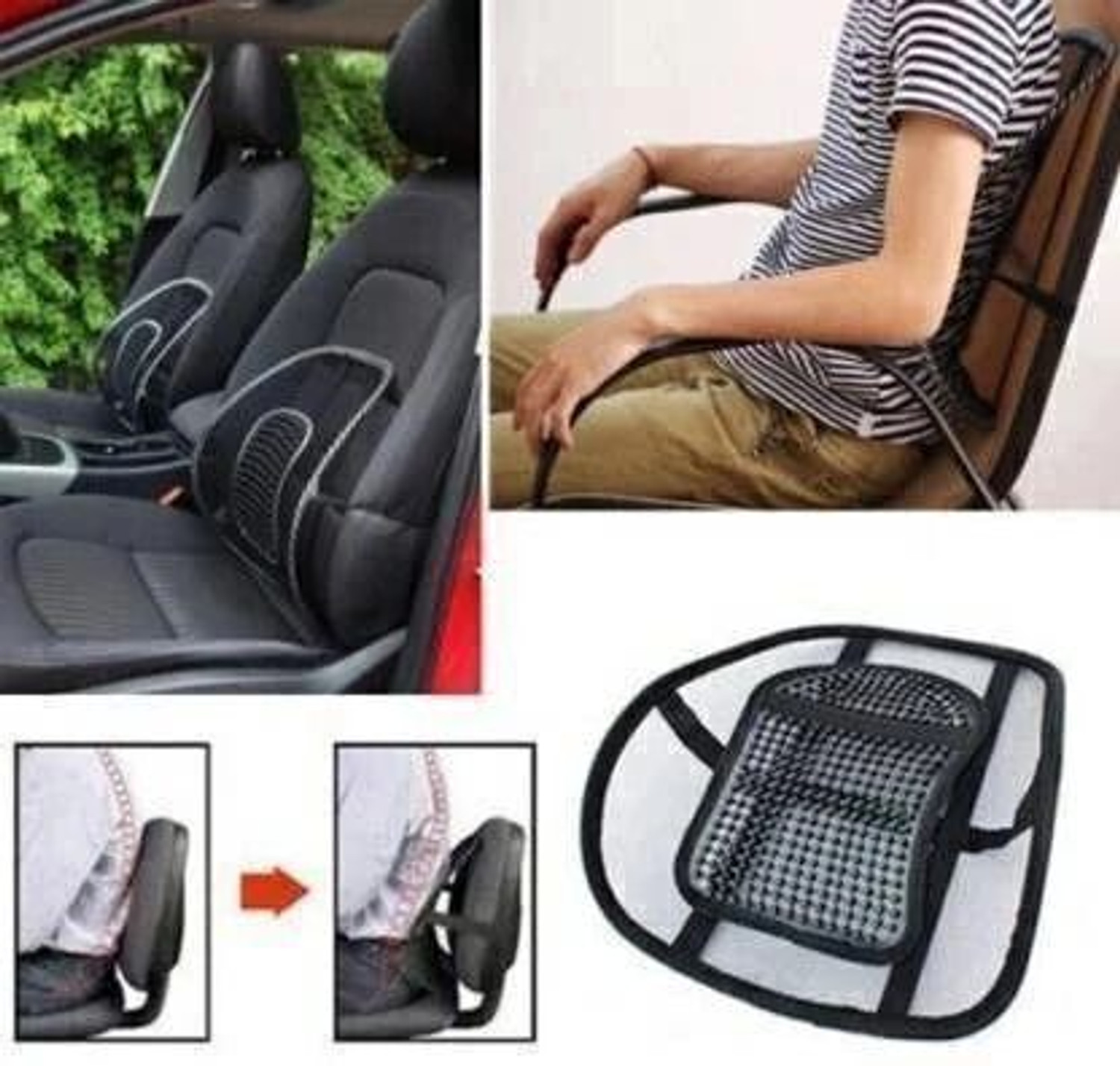Image of RBTR Car Seat Chair Massage Back Lumbar Support Mesh Ventilate Cushion Pad Back / Lumbar Support