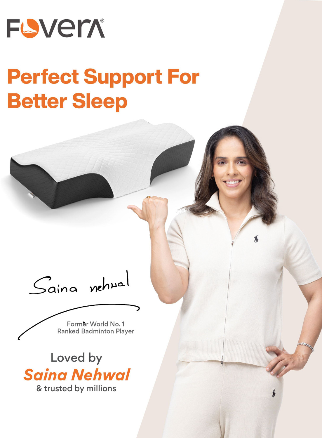 Image of FOVERA Cervical Pillow for Neck Pain | Orthopedic Memory Foam Contour Sleeping Pillow, Cervical Pillow