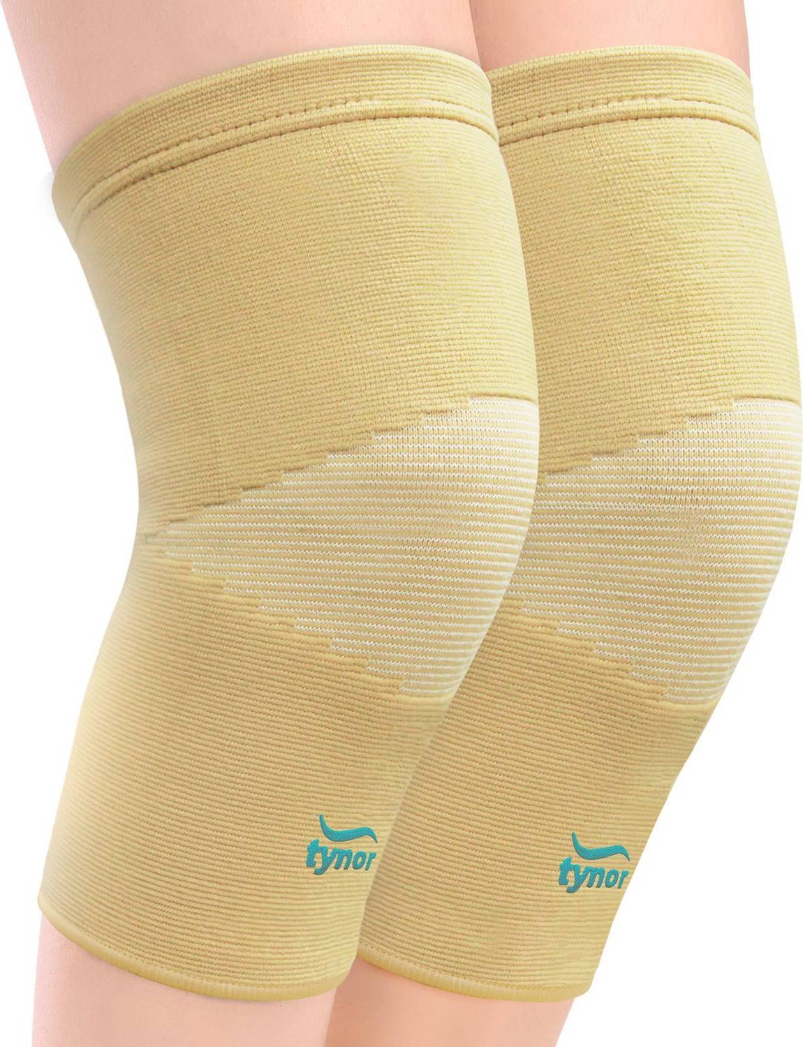 TYNOR Knee Cap, Beige, Medium, 1 Pair Knee Support