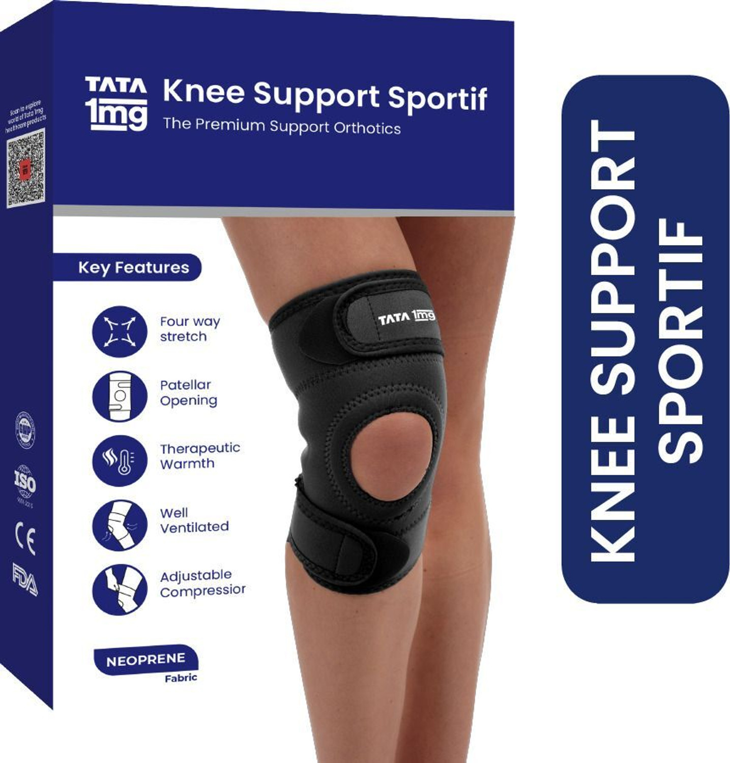 Image of TATA 1mg Knee Support Sportif (Neoprene)-XL Knee Support