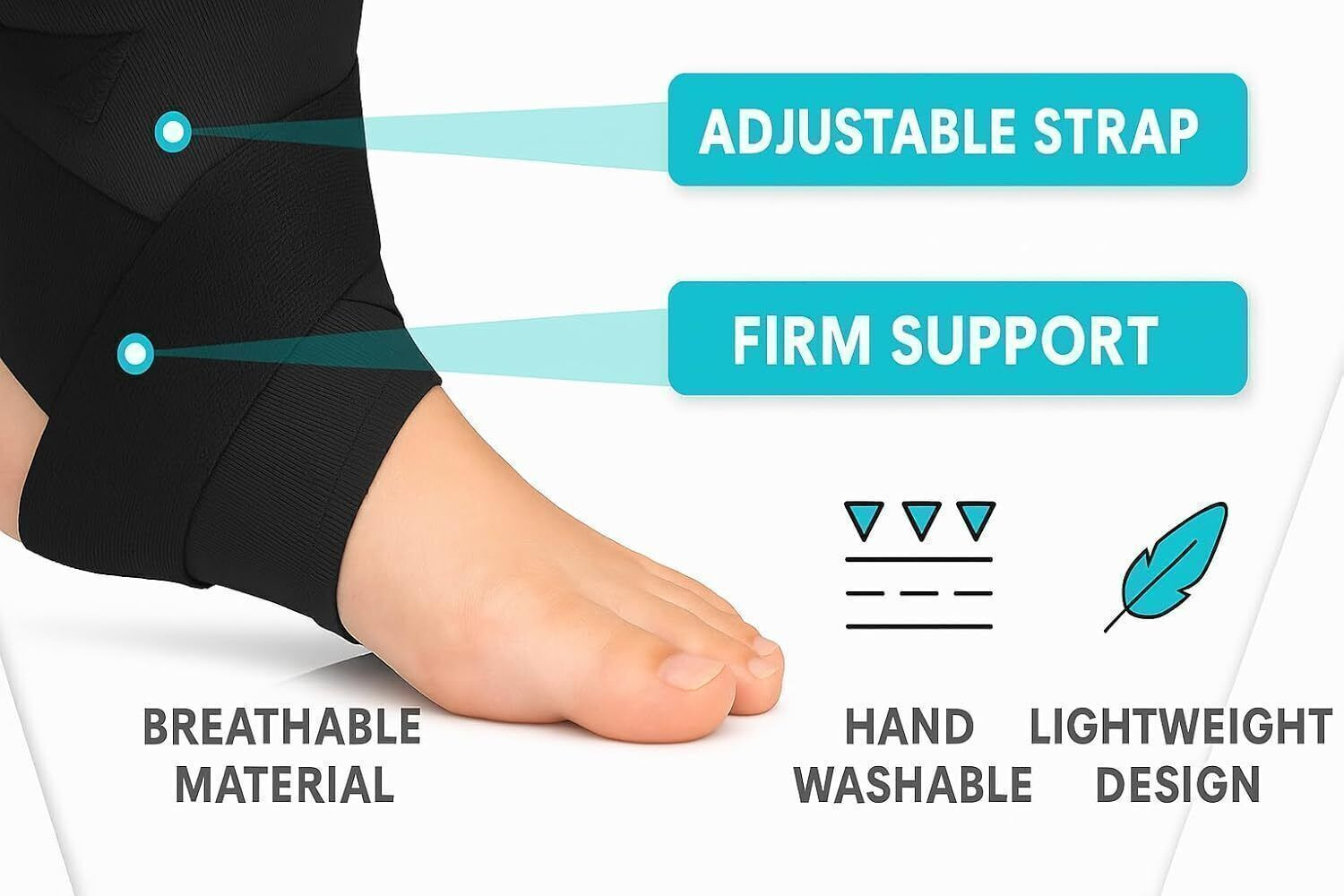 Image of FITPUT Ankle Support Wrap - Cotton Brace,Free Size for Men & Women (One Size, 2 Piece) Ankle Support