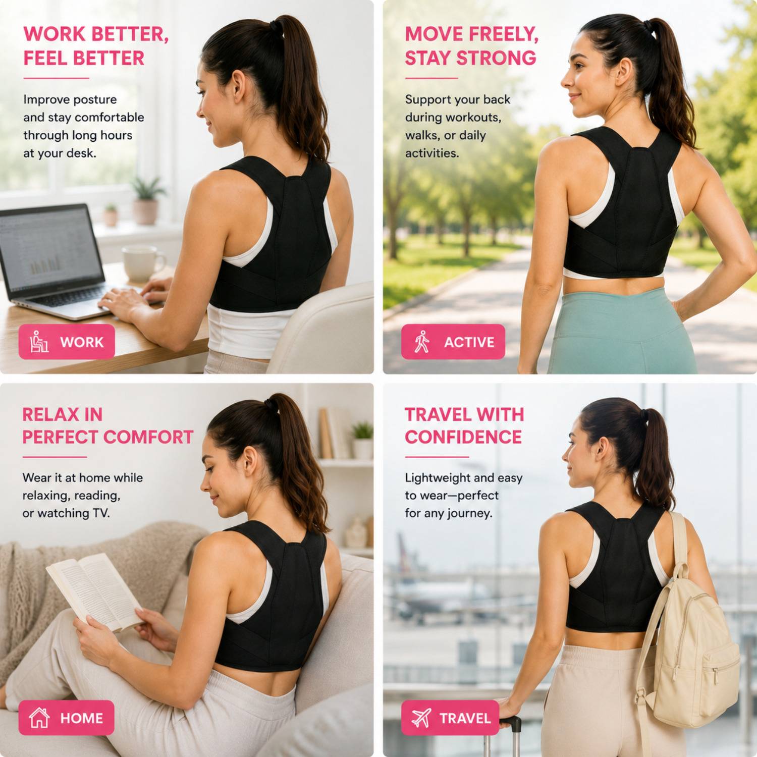 Kenzlife Women's Black Posture Corrector - Image 5