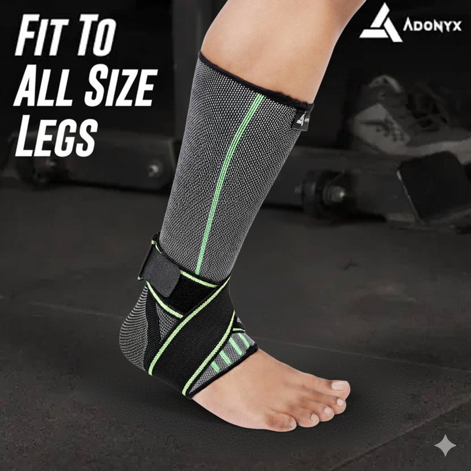 ADONYX Ankle Brace for Women & Men, Ankle Wrap for Sprain, Compression Sleeve Ankle Support