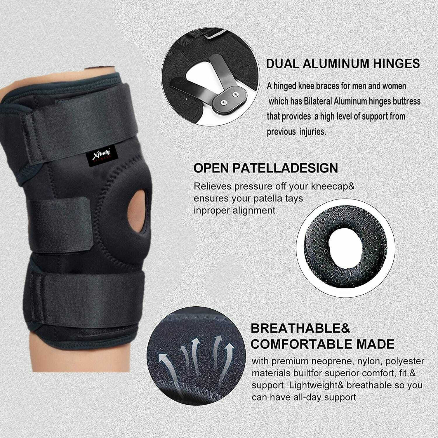Image of Xfinity Fitness Knee cap support with aluminium hinges for knee support and recovery Knee Support