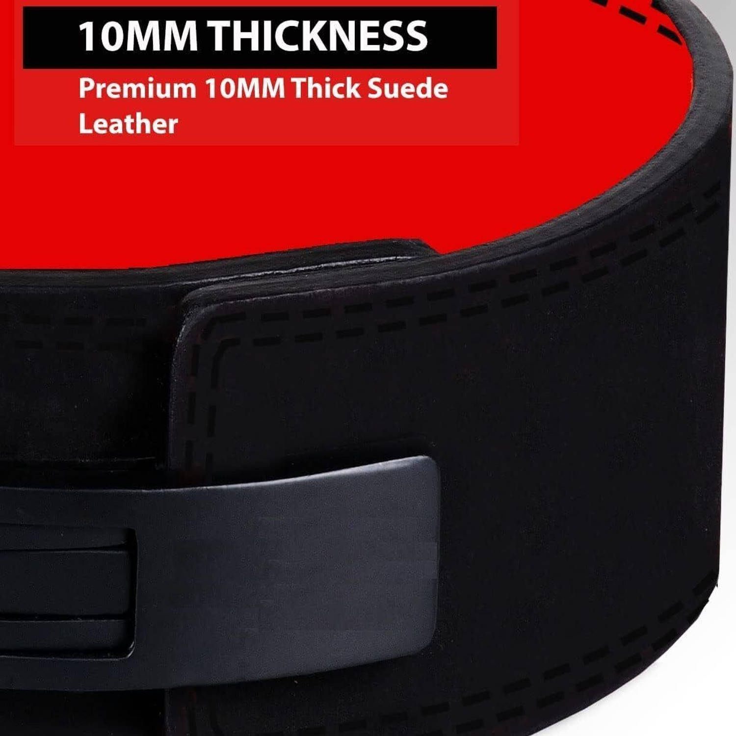Image of Leosportz 10mm Lever Buckkle Powerlifting Belt Weight Lifting Belt