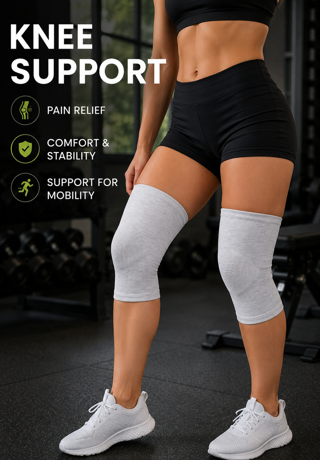 Image of Mulkraj Ortho Bamboo Knee Cap , Knee Support, Knee pain relief, Knee Support for gym Knee Support