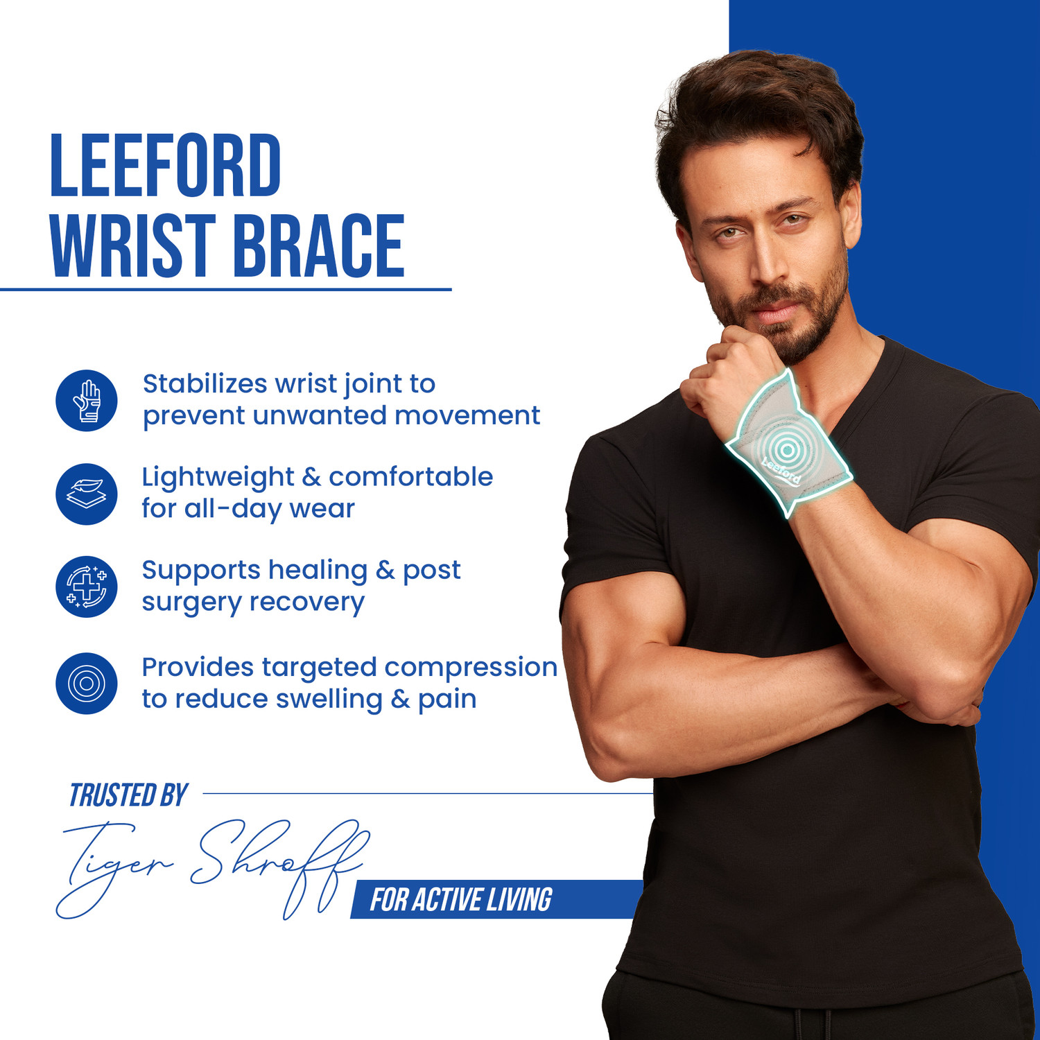 Image of Leeford Wrist Brace With Thumb | Adjustable & Better Grip for Pain Relief Wrist Support