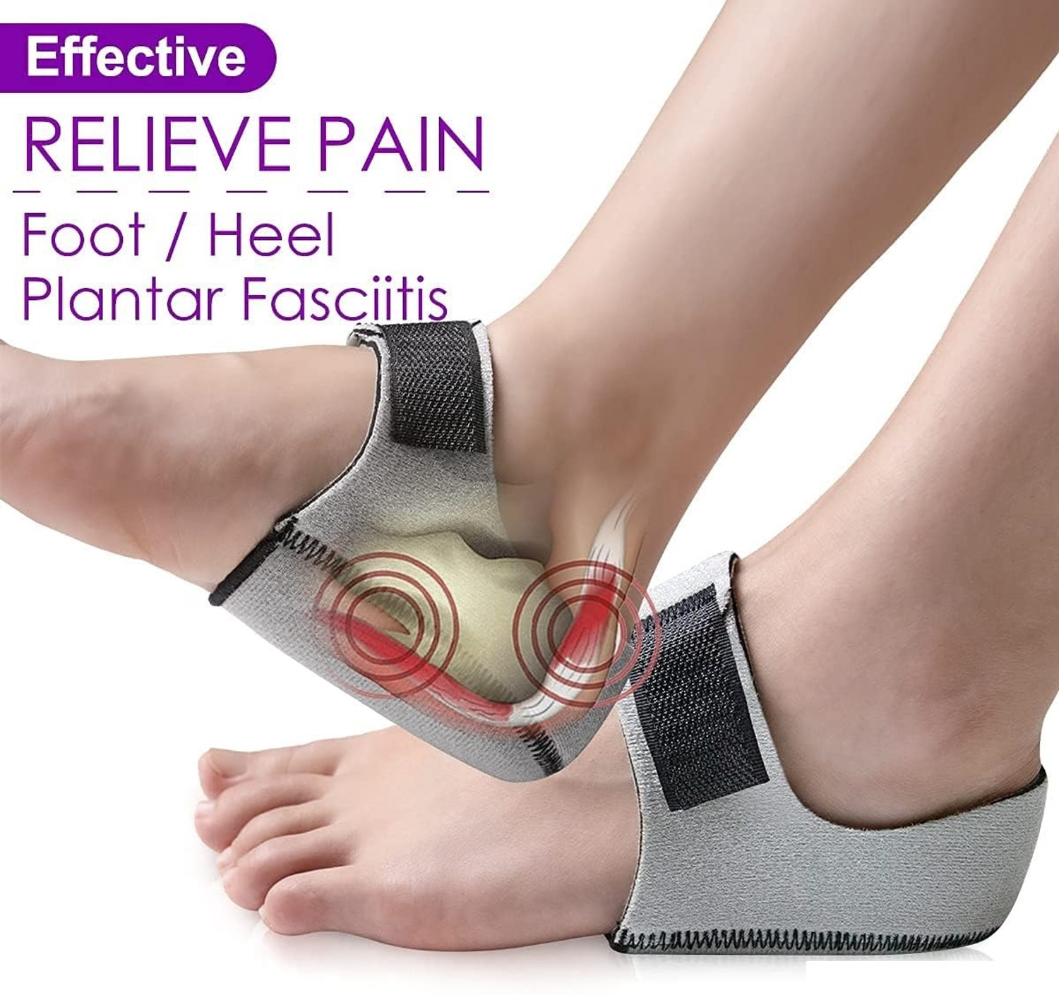 Image of EVERSYS Gel Heel Protector Cushion Pads for Heel Spur, Ankle Stress Relie Heel Support