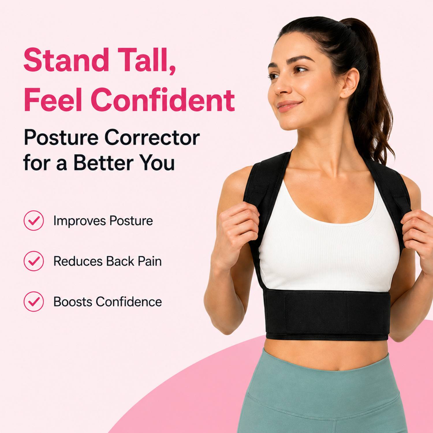Kenzlife Women's Black Posture Corrector - Image 2