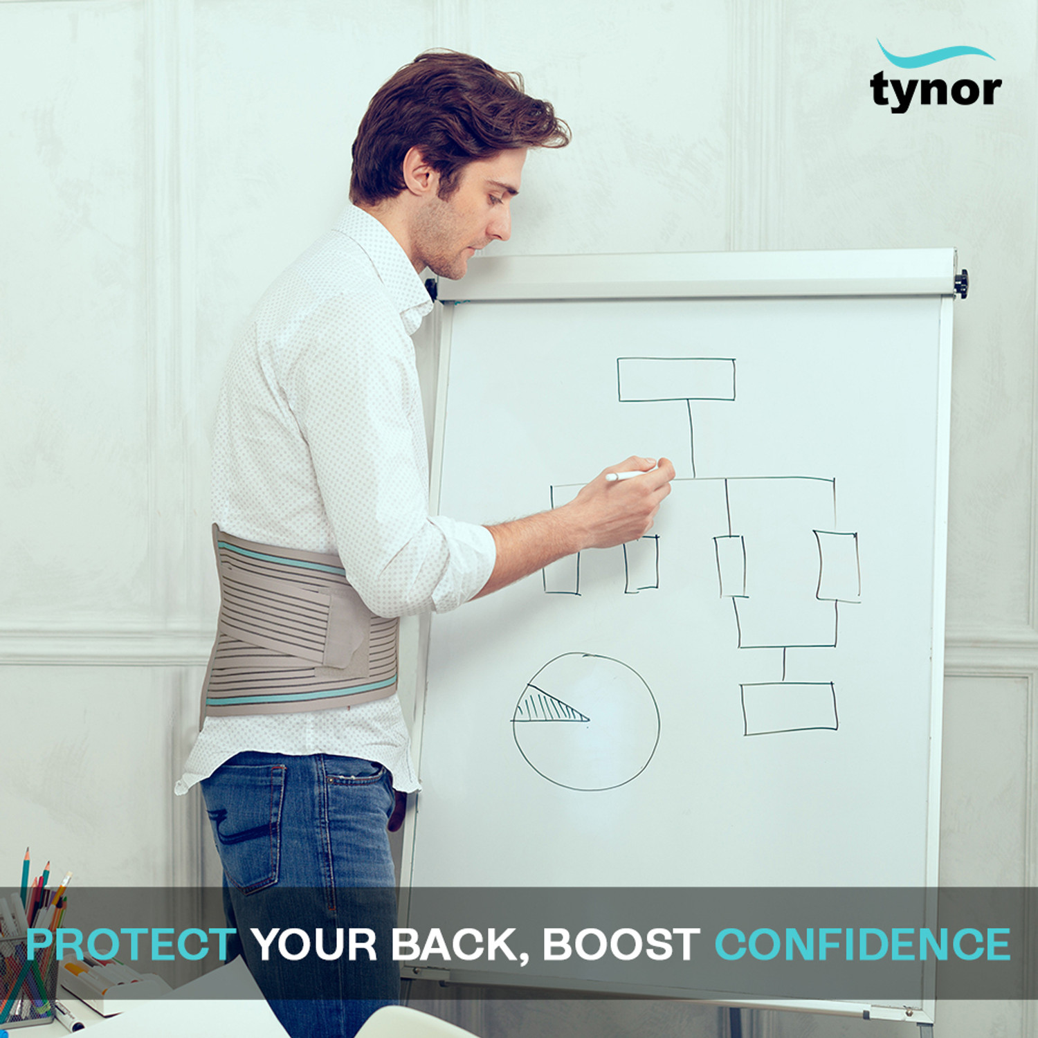 Image of TYNOR Contoured L.S. Support, Grey, Medium, 1 Unit Back / Lumbar Support