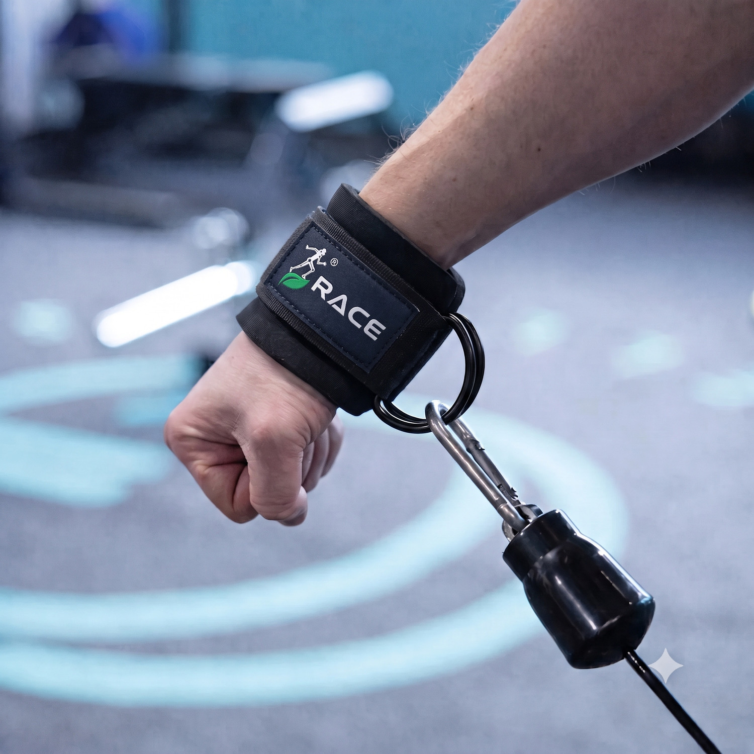 Image of RACE Wrist Cuff Weight Lifting Strap with Heavy D-Ring |Attachment for Lateral Raises Wrist Support (Black)