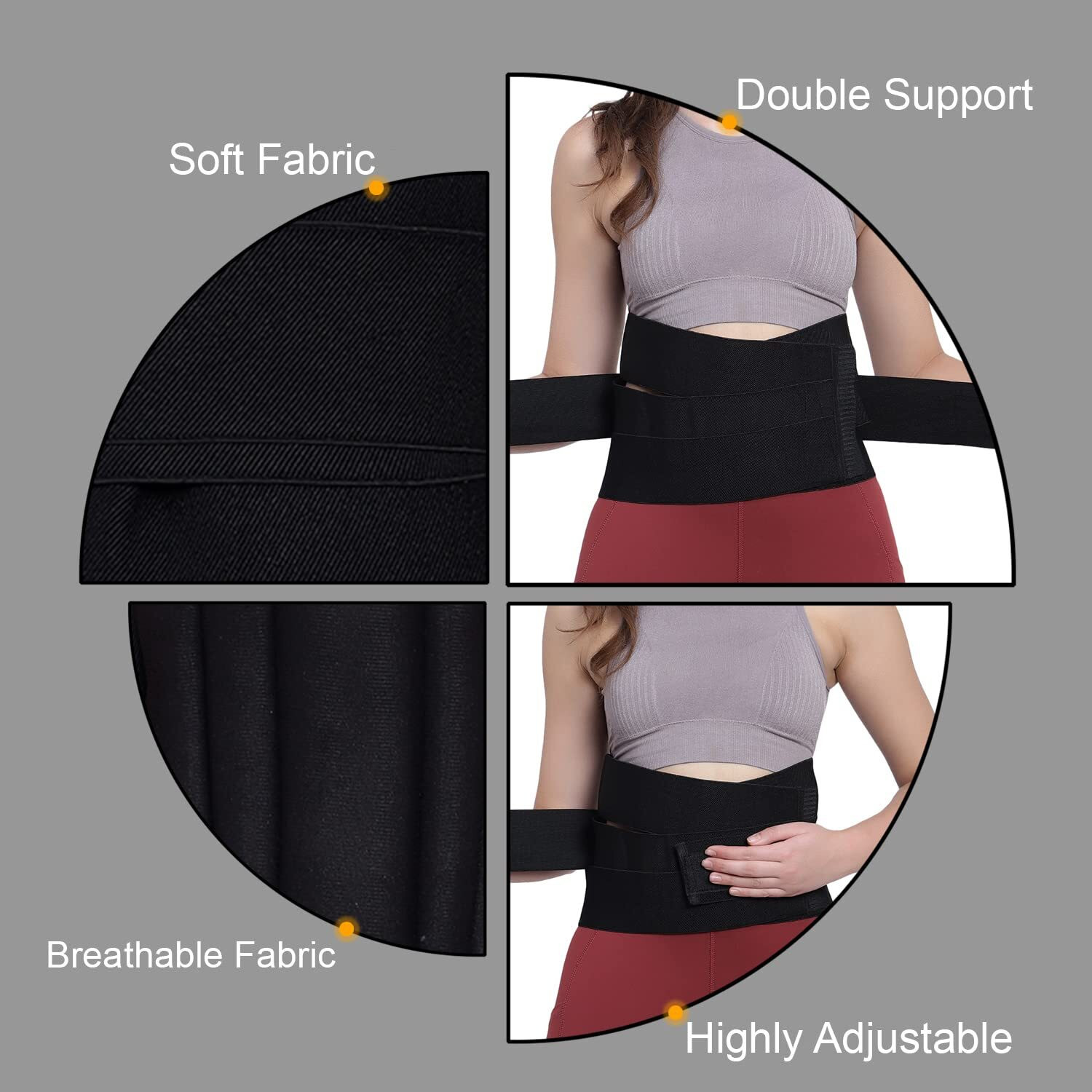 Image of Orthonexa LS Lumbar Support Belt for Back Pain Relief | Adjustable Waist Support Slip Disc Back / Lumbar Support
