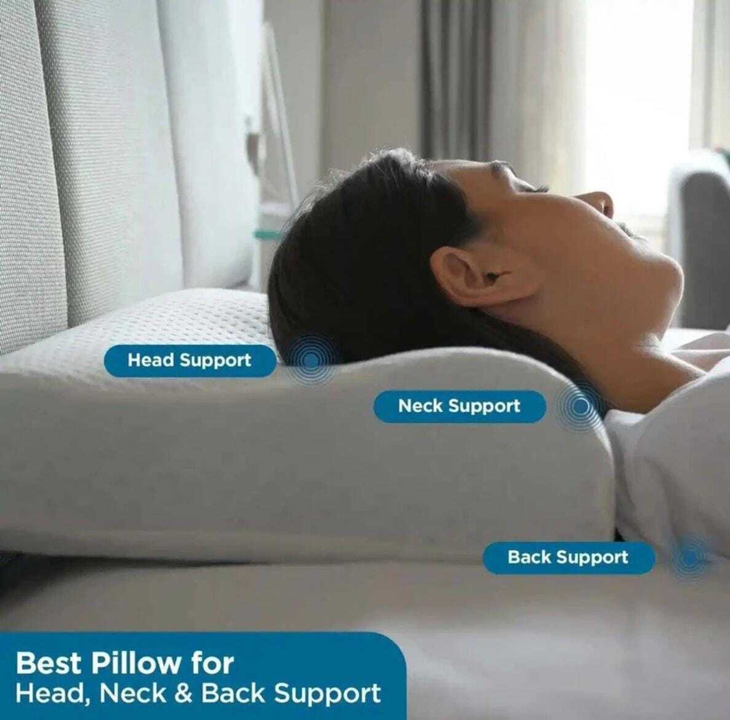 Image of Kartona Cervical Foam Pillow + Anti-Snoring + Stomached + Side Sleepers Cervical Pillow