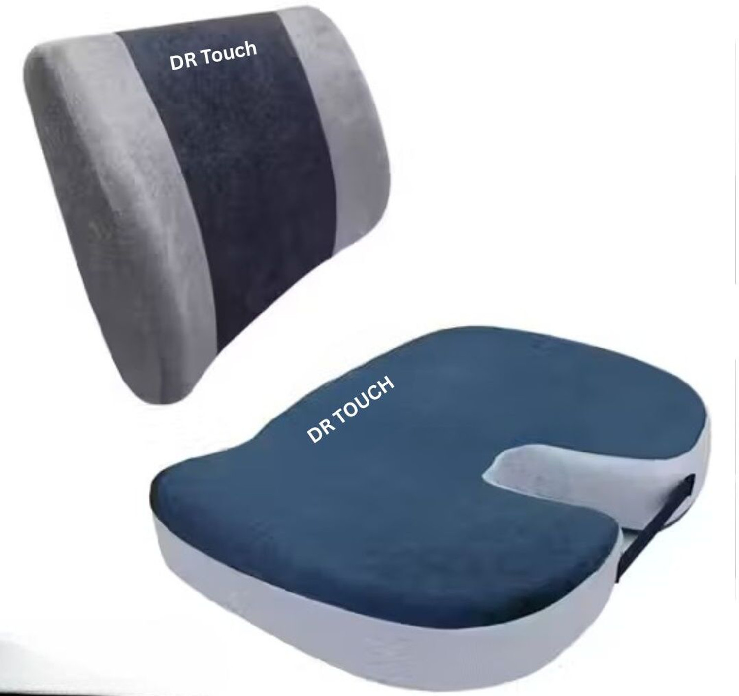 Image of Dr Touch Coccyx Seat Cushion with Lumbar Support PillowforChair BackRest Support&Tailbone Back / Lumbar Support
