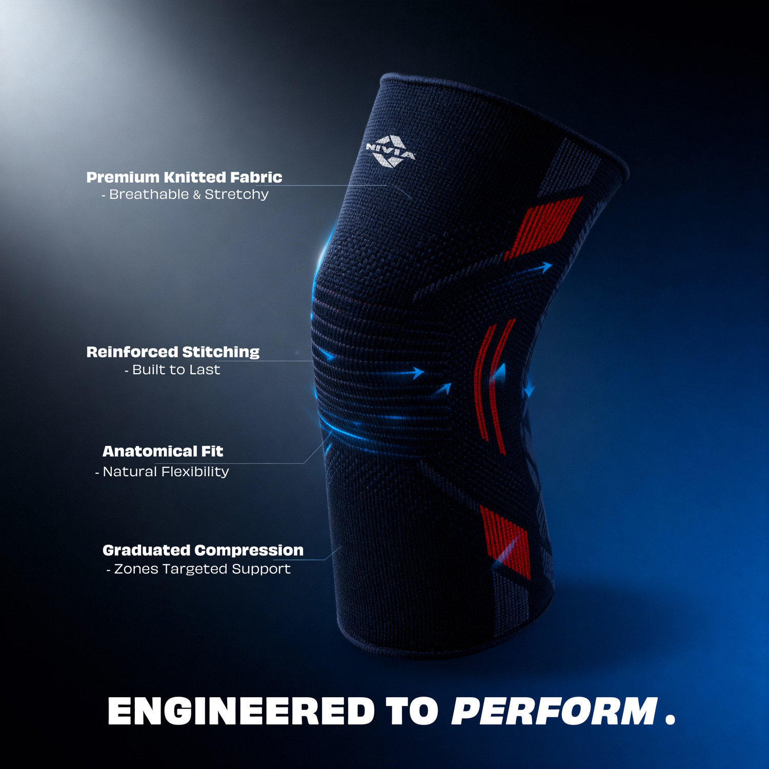 Image of NIVIA Knitted Knee Support Knee Support