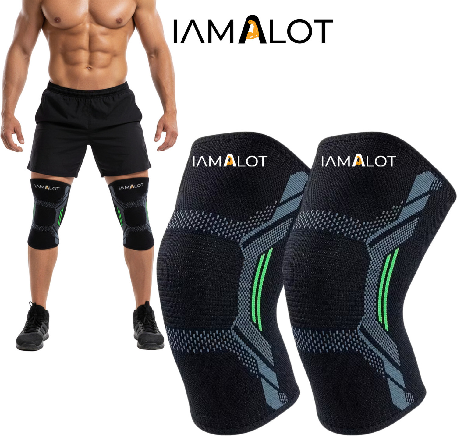 Image of iamalot Knee Support Sleeve for Men & Women | Sports Knee Cap for Gym, Running, Workout Knee Support