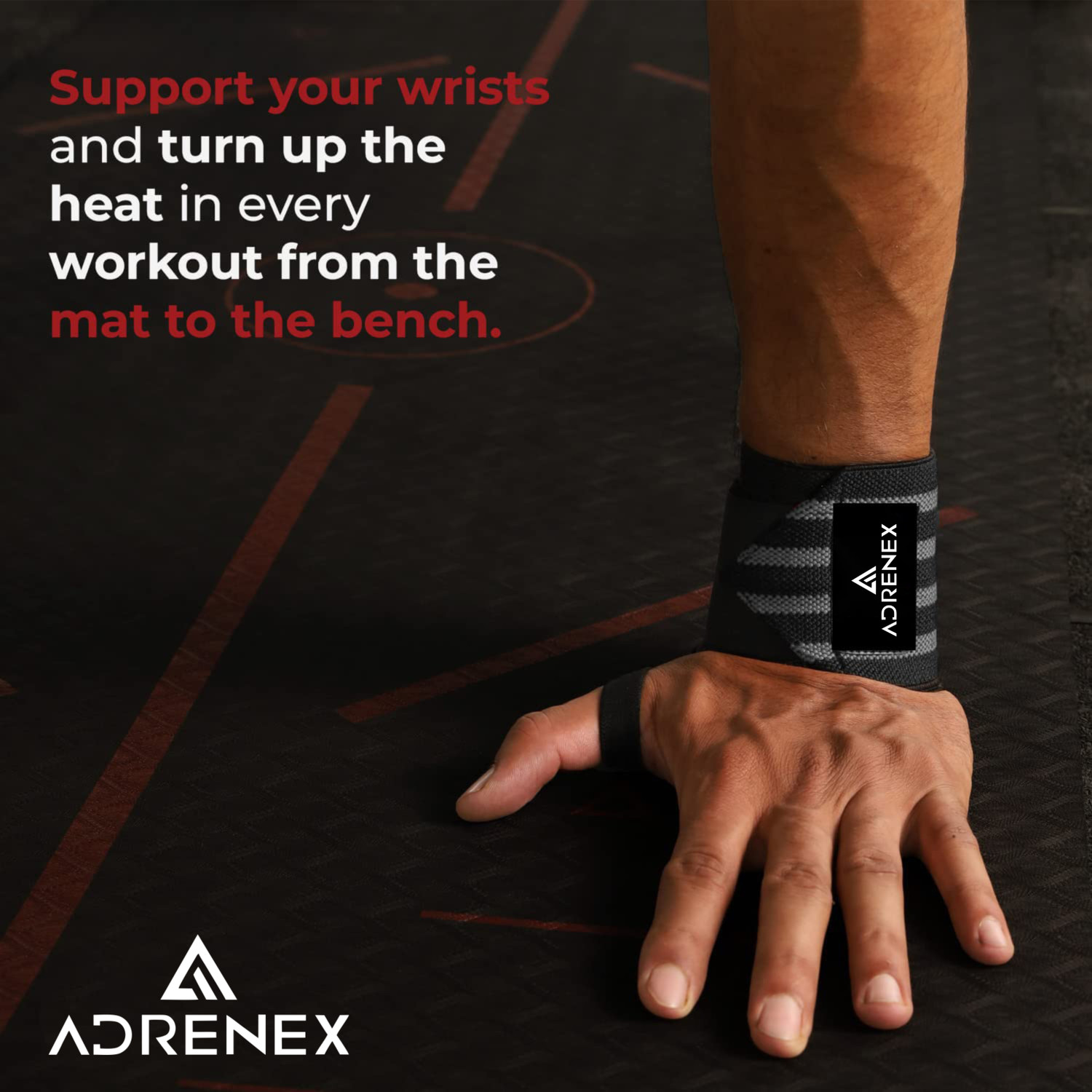 Image of Adrenex Professional Wrist Band,Strap For Gym and Fitness weight Lifting Wrist Support