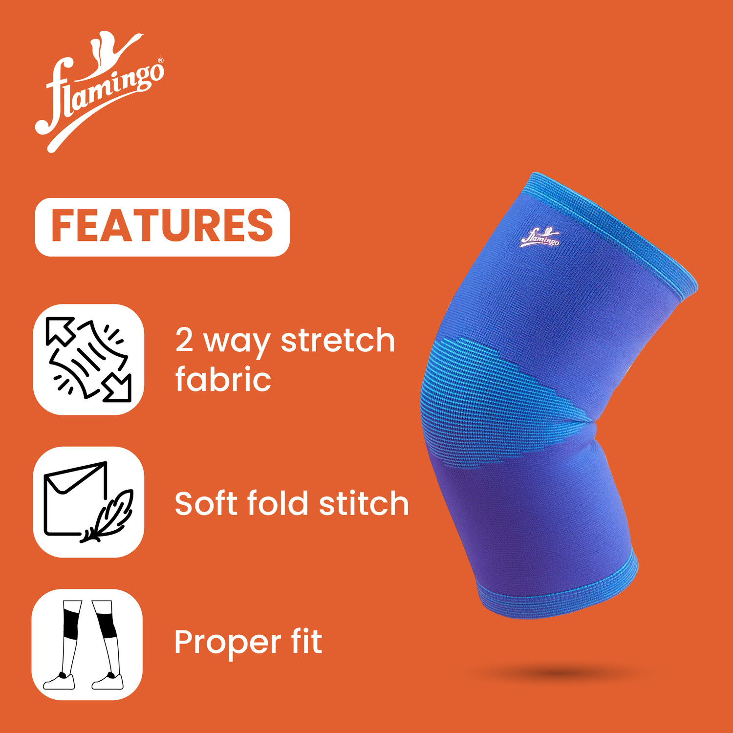 Image of FLAMINGO Premium Knee Cap for Pain for Women Men knee brace for Gym & Sports, Blue, S Knee Support