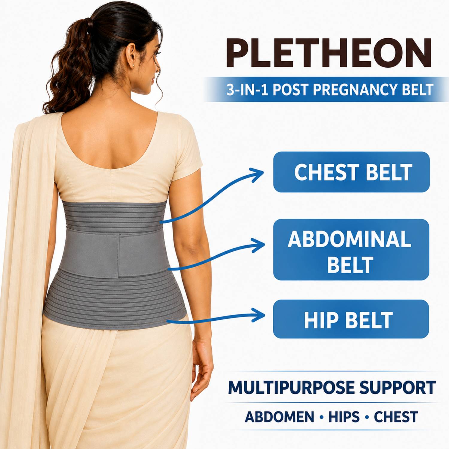 PLETHEON Postpartum Waist Trainer Recovery Support Belt - Image 2