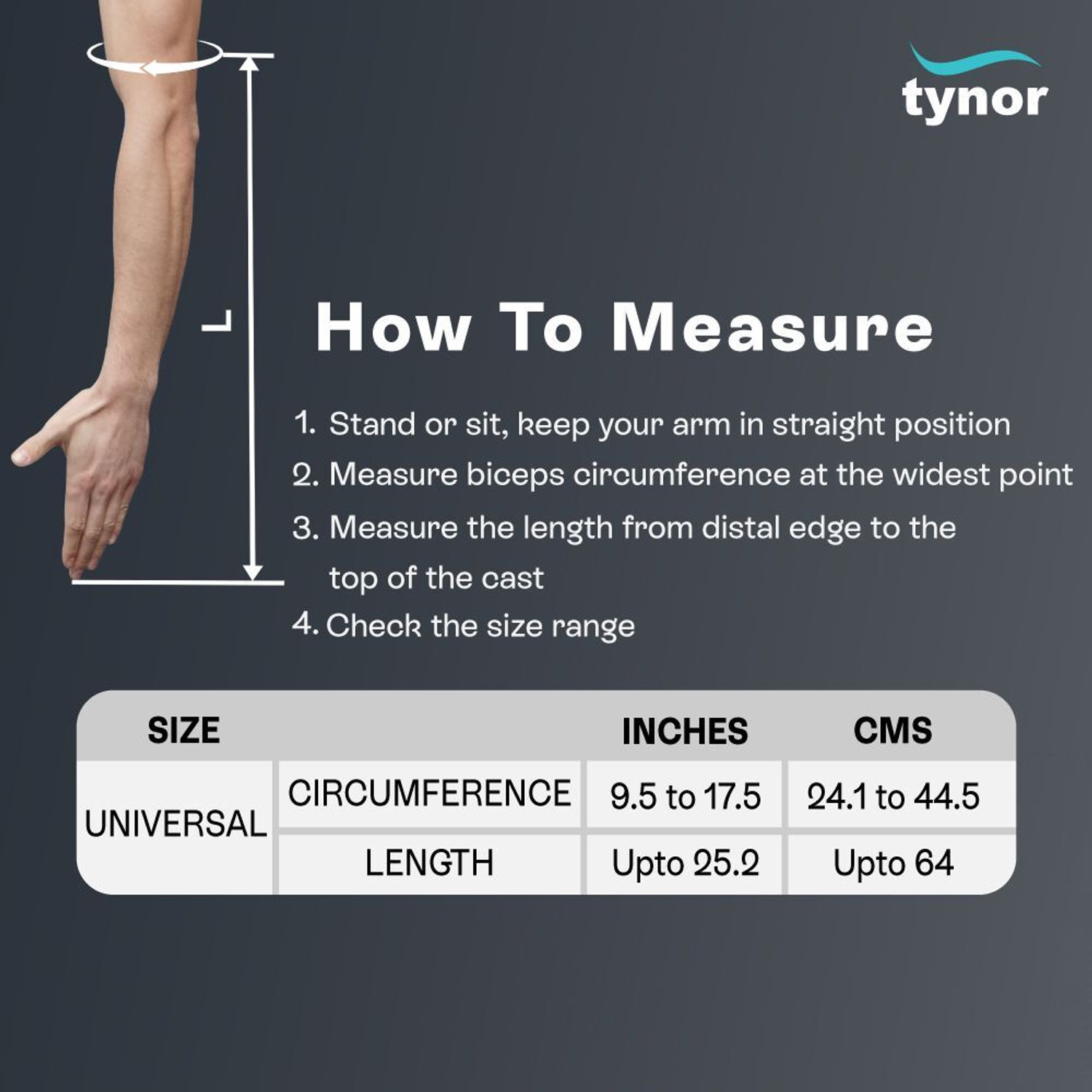 Image of TYNOR Cast Cover Arm, White, Universal Size, 1 Unit Supporter