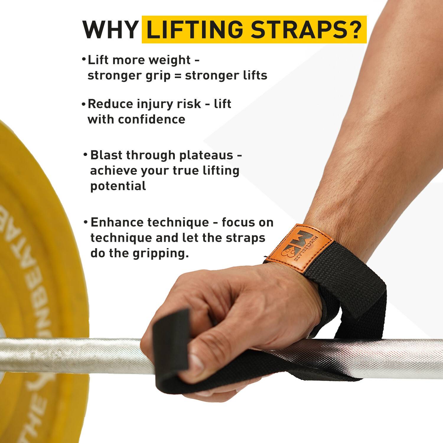MUSCLEBLAZE Weight Lifting Straps Wrist Support - Image 3