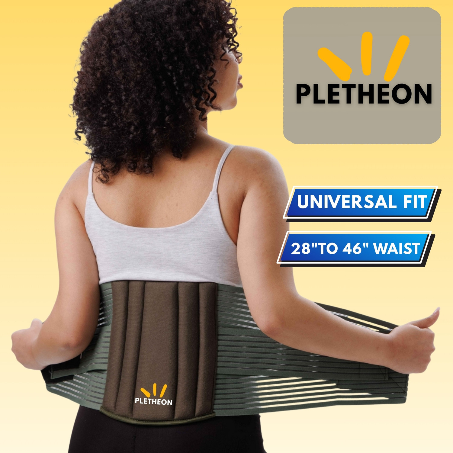 Image of PLETHEON Lumbar Sacral Support Belt back pain relief for Men & Women Back / Lumbar Support