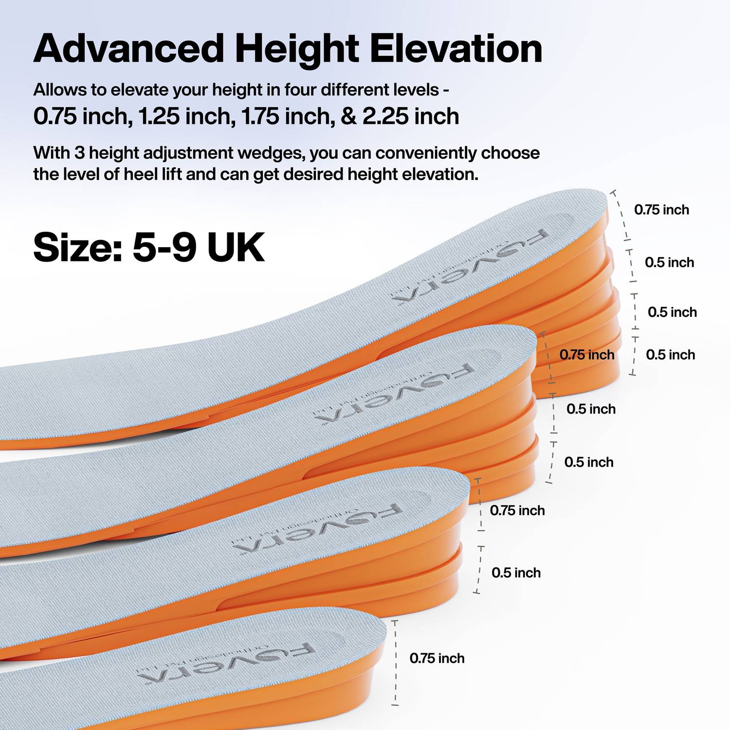 FOVERA Height Increasing Gel Insoles for Men & Women - Image 4