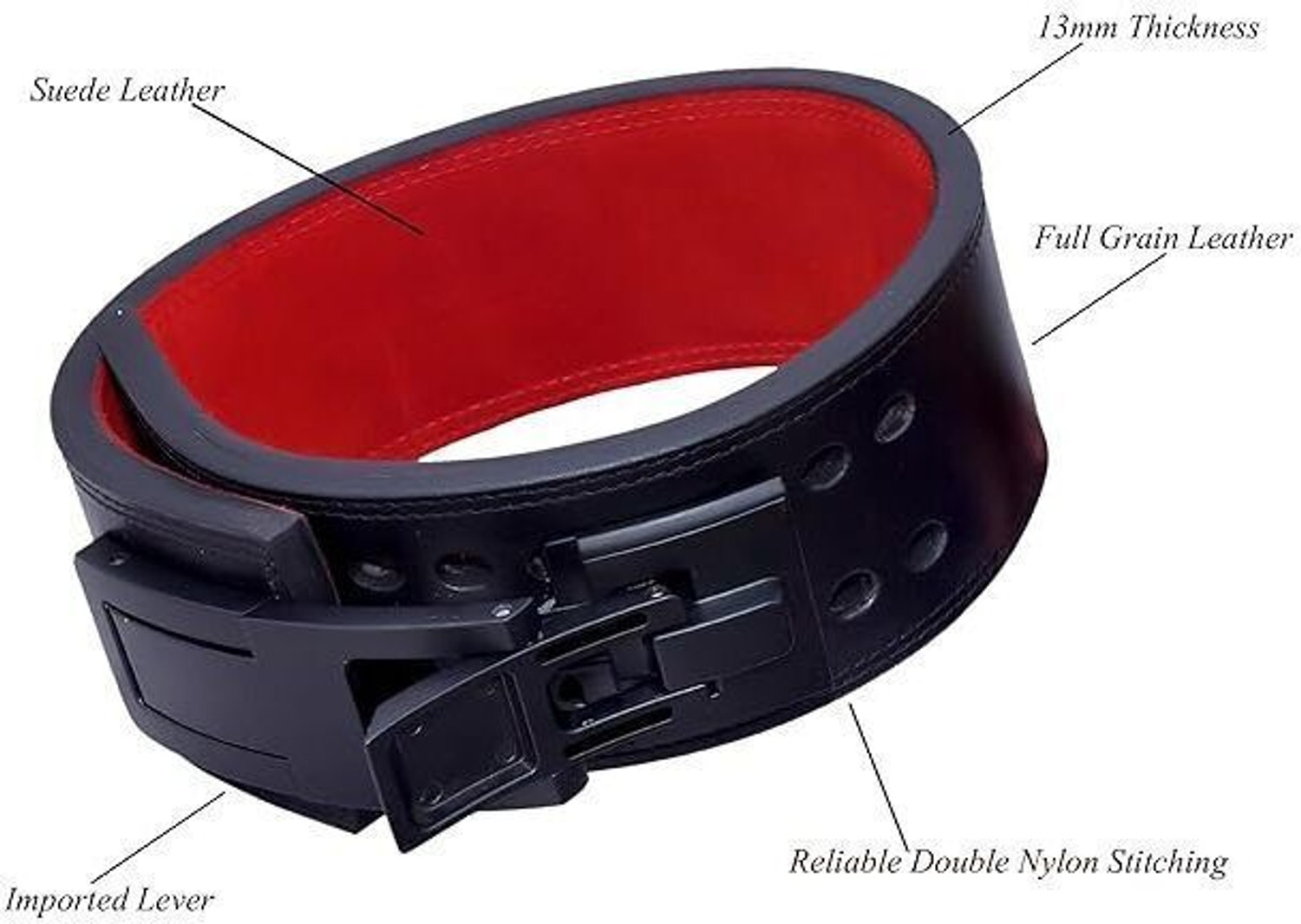 Image of RACE 13MM Weightlifting Lever Belt | Powerlifting Belt | Heavy Duty Adjustable Buckle Weight Lifting Belt