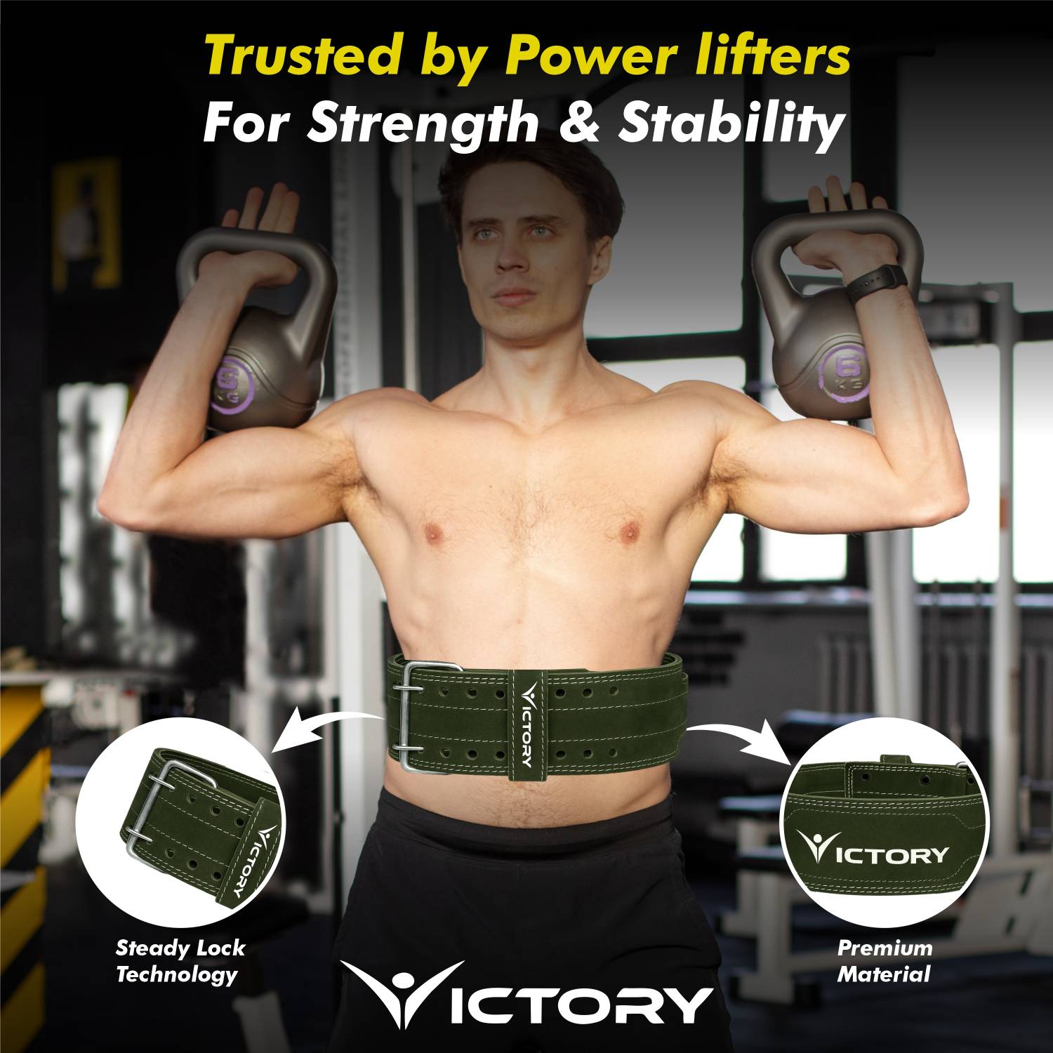Victory 4 inch Genuine Leather Weight Lifting Belt - Image 5