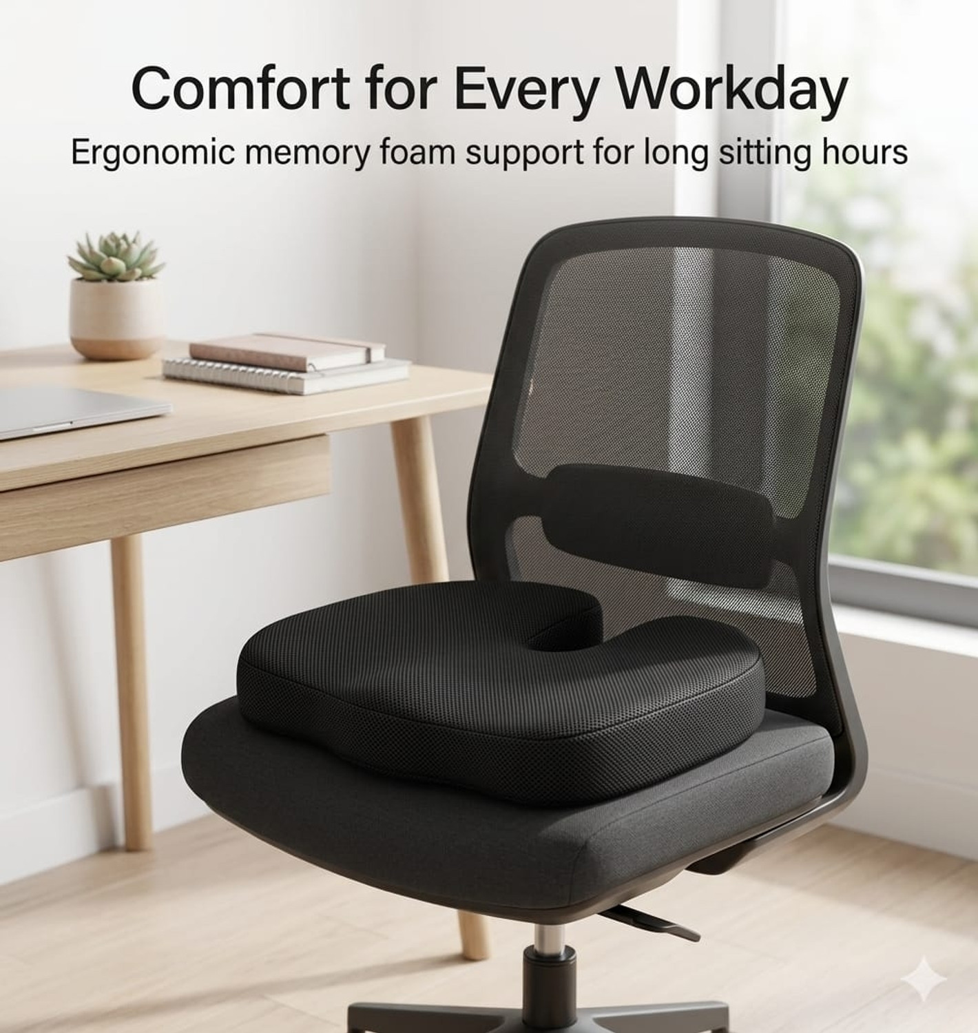 Image of COO RIZZ Nap time Anytime Orthopedic Coccyx Seat Cushion for Tailbone Pain Back / Lumbar Support