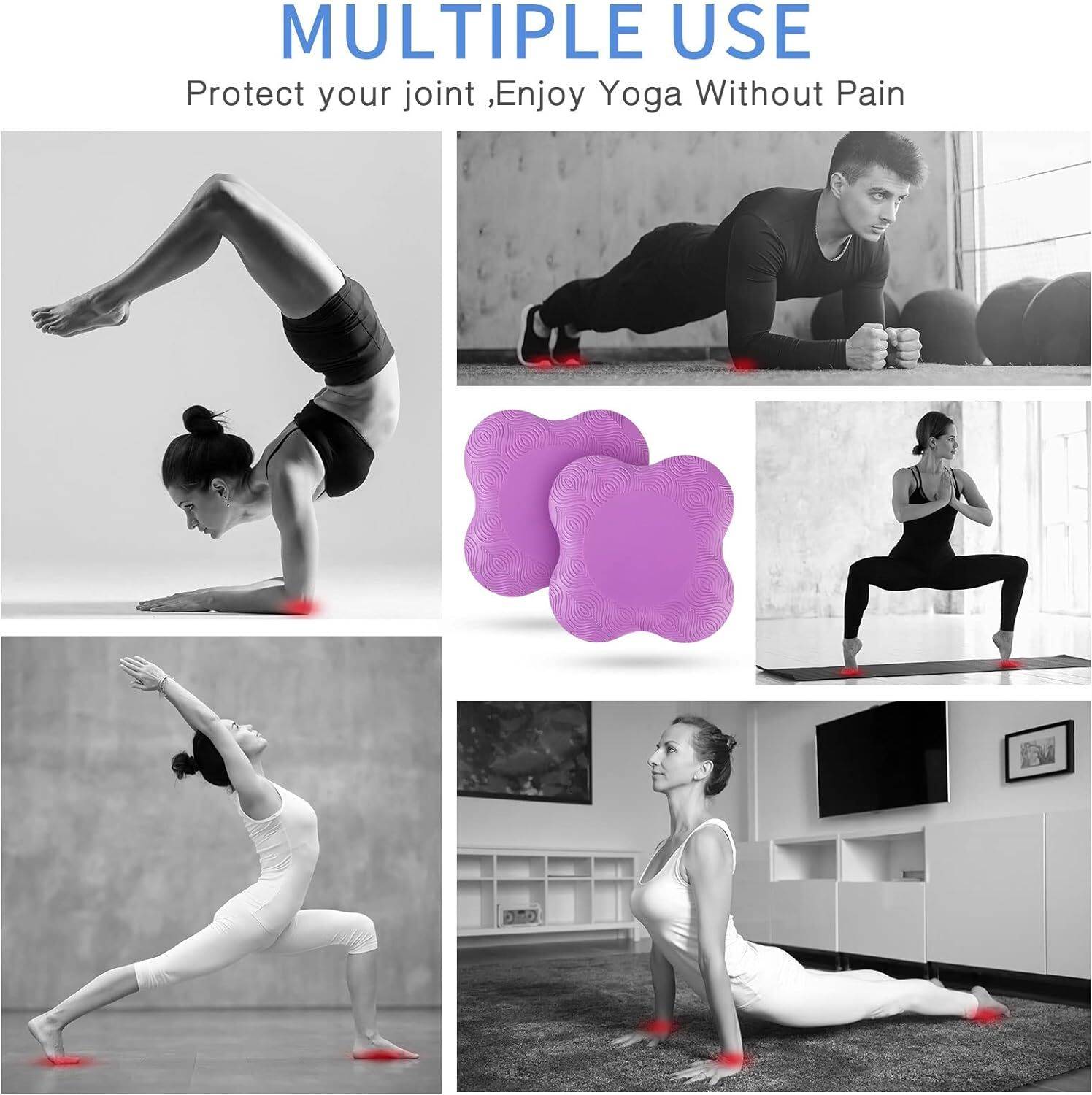 Coussin Genoux Yoga-Mad - Épaisseur 15mm Pour Soutien Genoux, Coudes & Poignets En Yoga, Pilates & Fitness