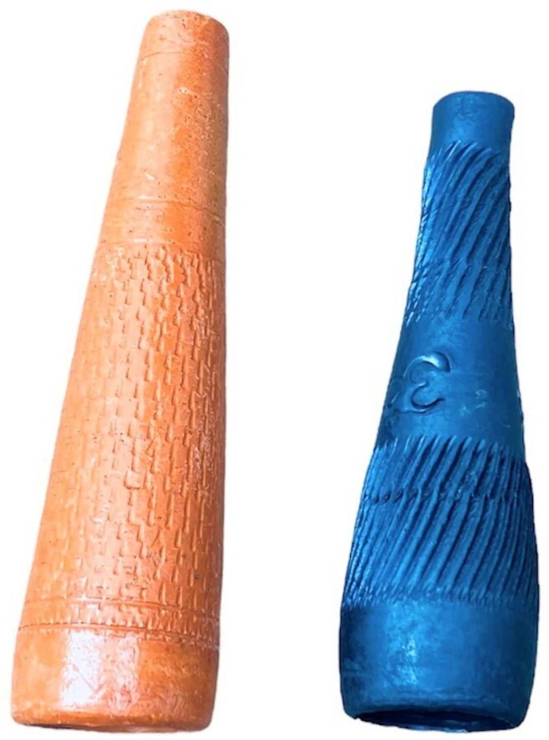 Image of Keshu Handicrafts 8 CM pack Of 2 Black And Brown Chillums With Gitti Filter Multicolor Terracotta Surahi