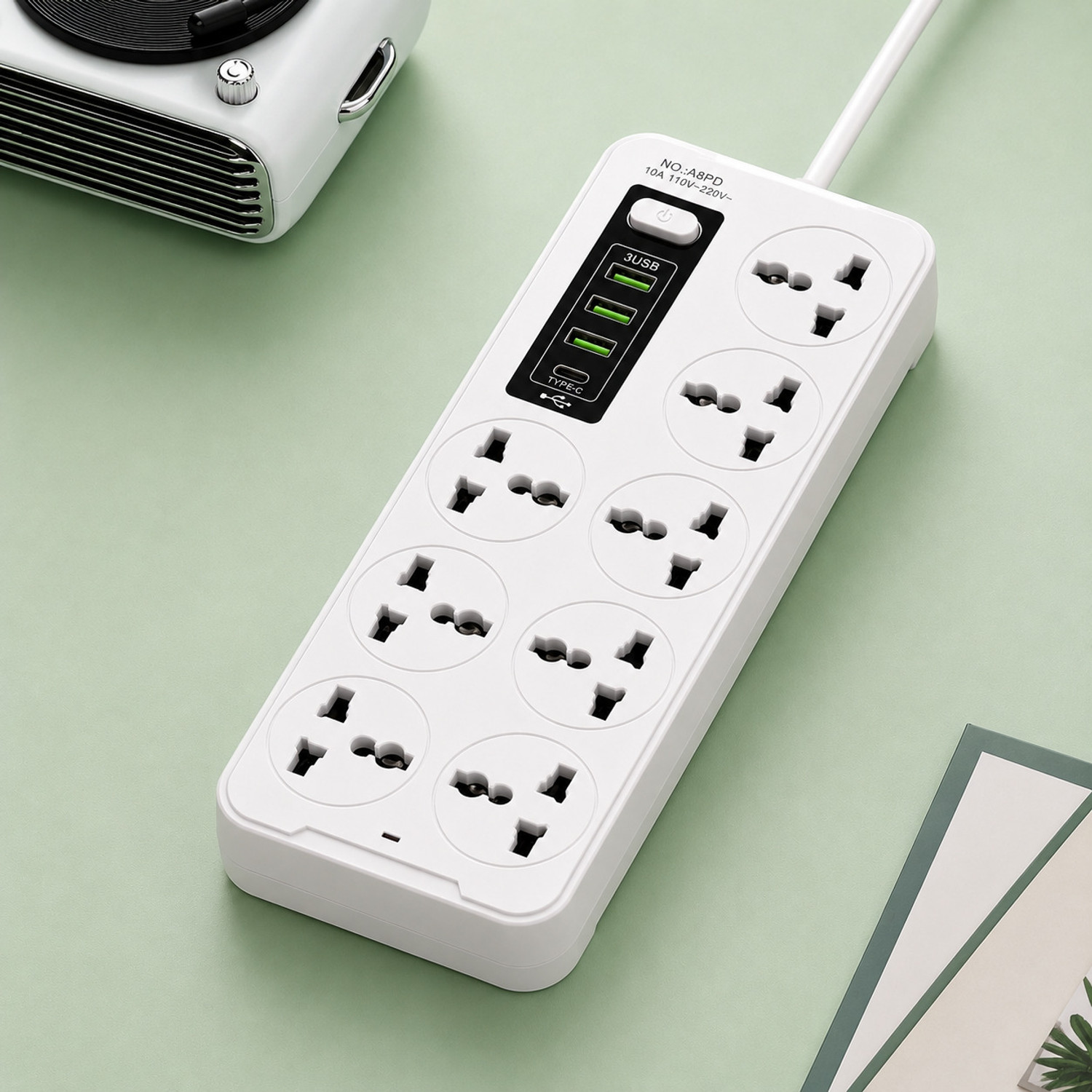 Image of FERVIK Power Plate 2500W 4+8 Socket Extension Boards 8 Socket Extension Boards