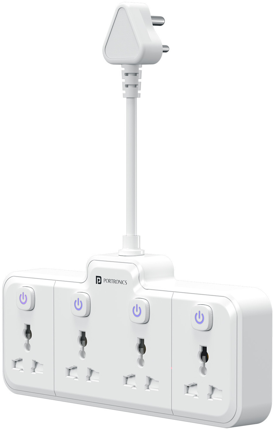 Image of Portronics Power Plate Pro, 4-in-1 Power Extender with Individual Switches & Flexible Cord 4 Socket Extension Boards